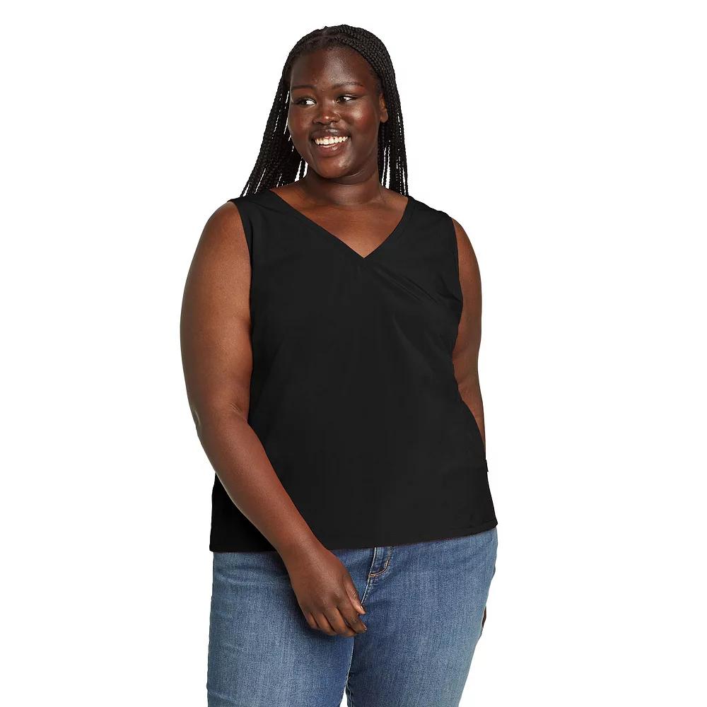 Plus Size Eddie Bauer Departure V-Neck Tank Top, Women's, Size: 1XL, Snow Product Image