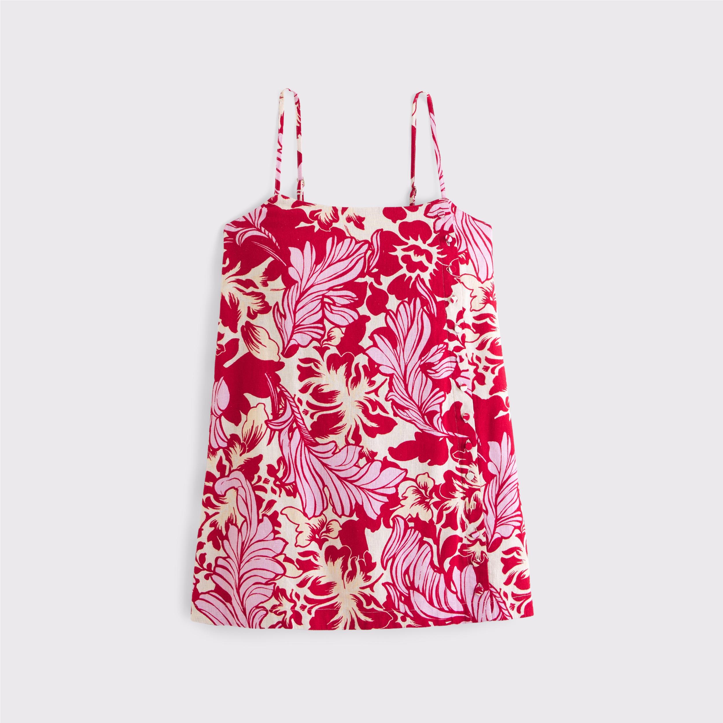 Linen-Blend Button Skort Product Image