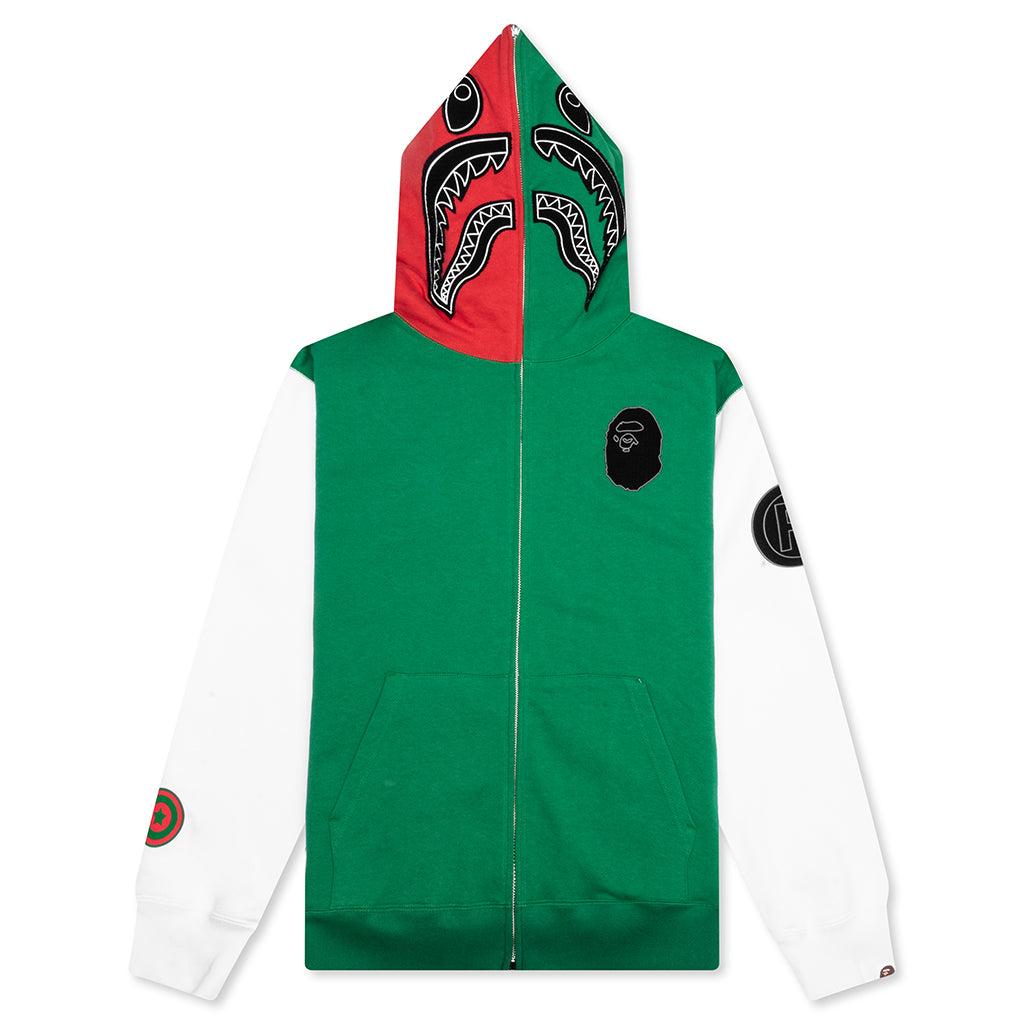 Shark Full Zip Hoodie Italy - Green Male Product Image