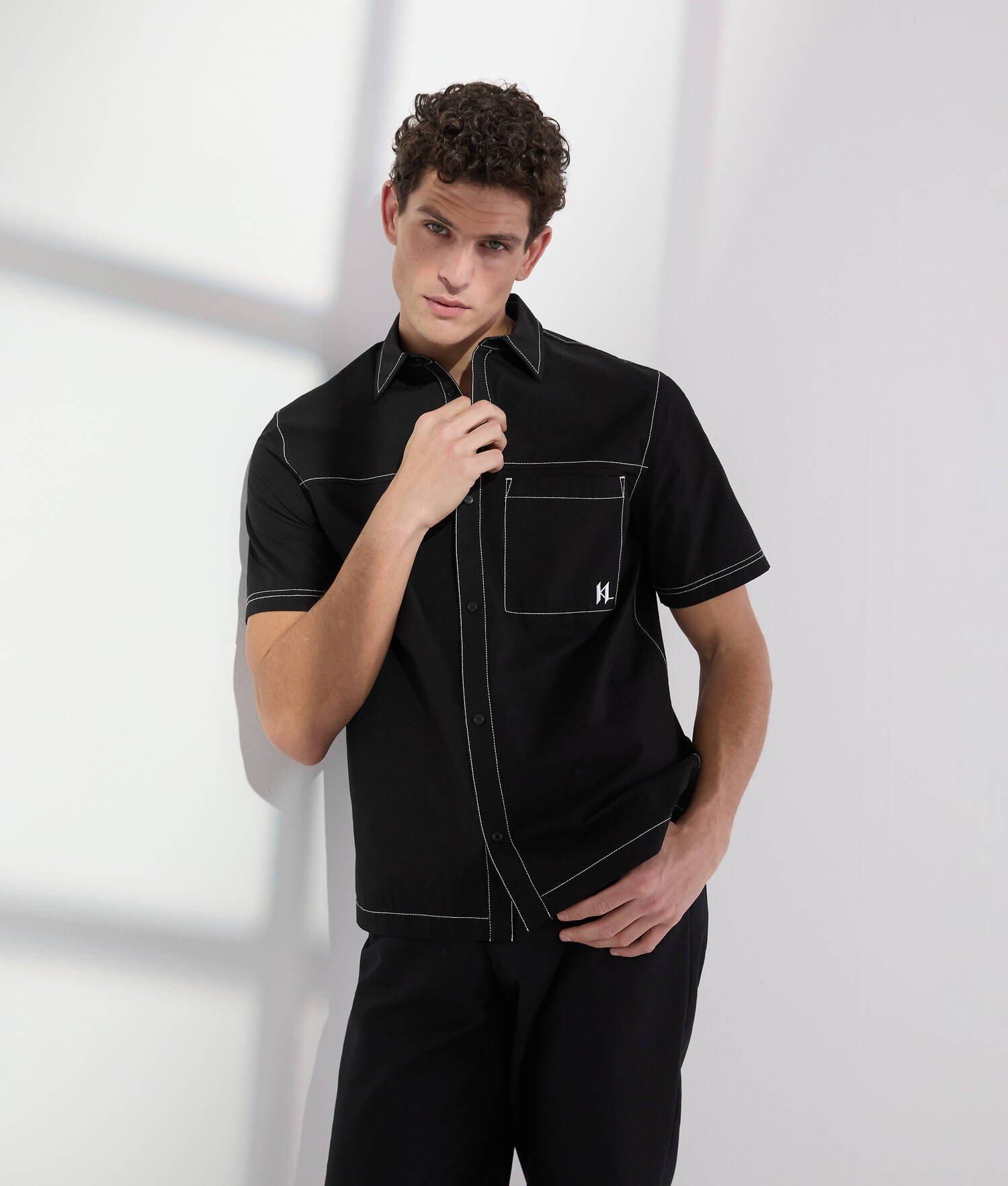 SHORT-SLEEVED CONTRAST STITCH SHIRT Product Image