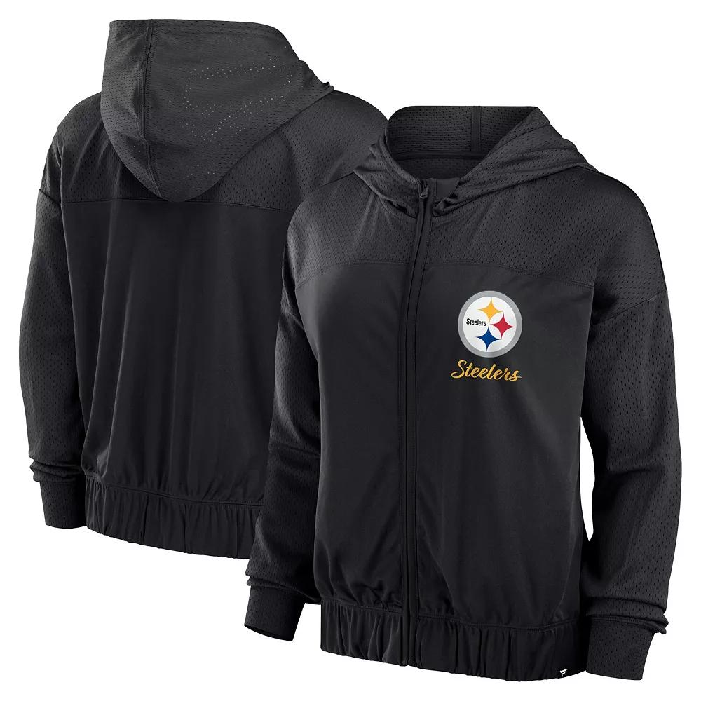 Women's Fanatics Black Pittsburgh Steelers Script Lock Full-Zip Hoodie,  Product Image