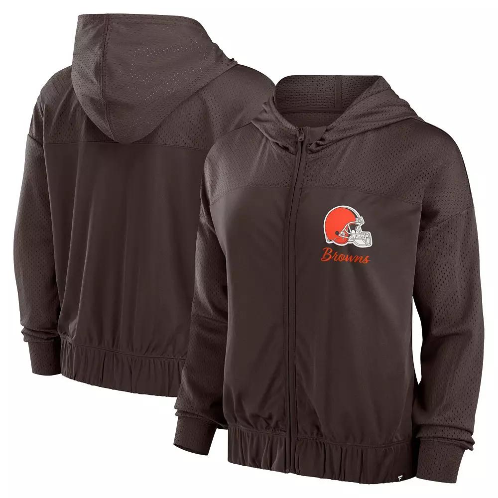Women's Fanatics Brown Cleveland Browns Script Lock Full-Zip Hoodie,  Product Image