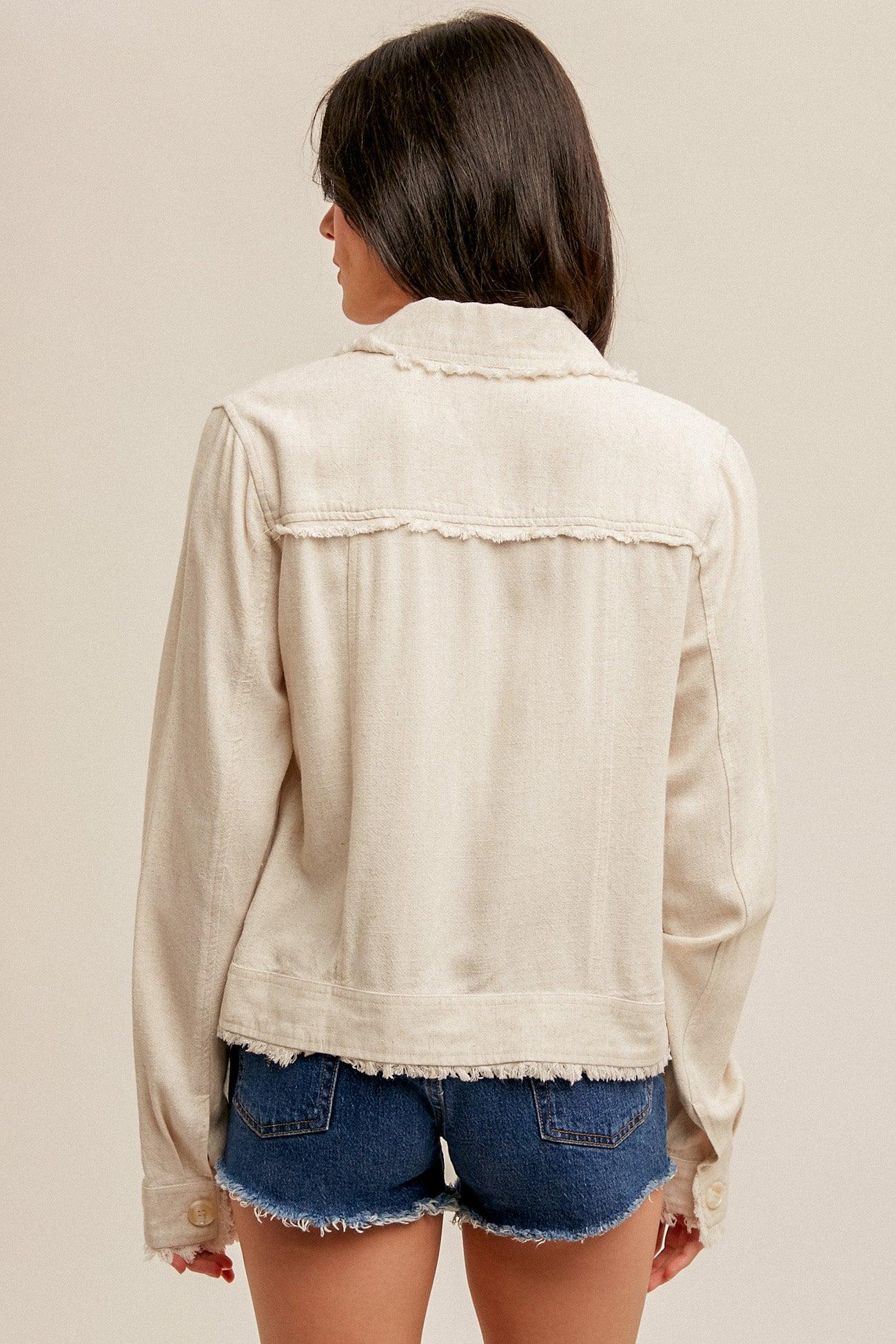 Linen Frayed Jacket Product Image