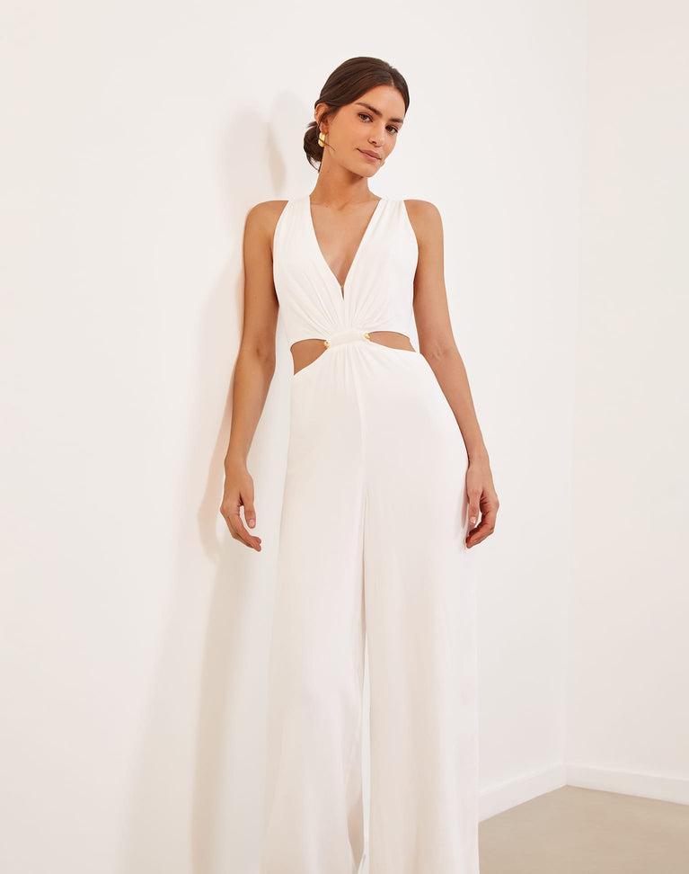 Nayara Detail Jumpsuit (Exchange Only) - Off White Product Image