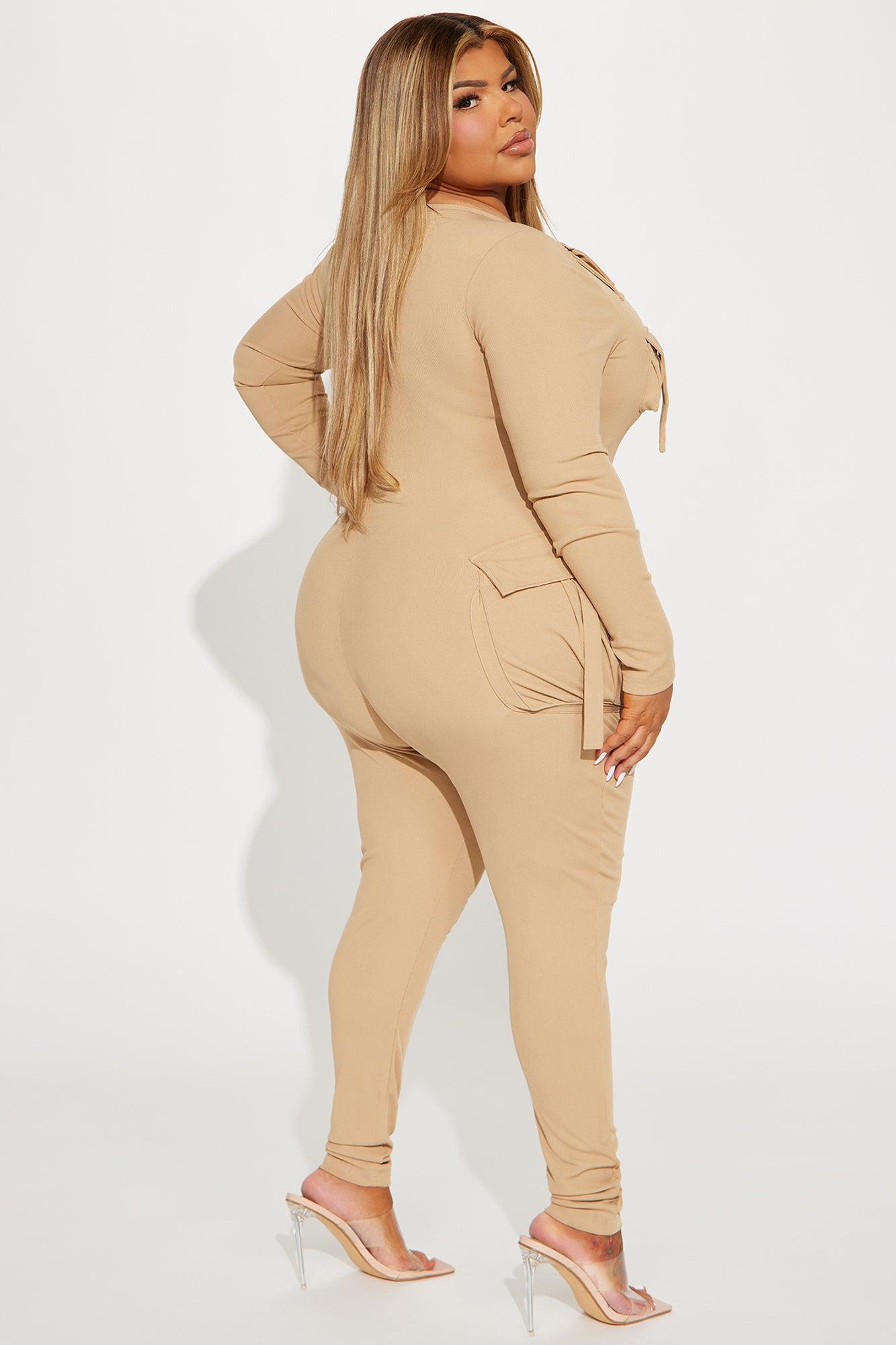 Maddix Long Sleeve Jumpsuit - Taupe Product Image