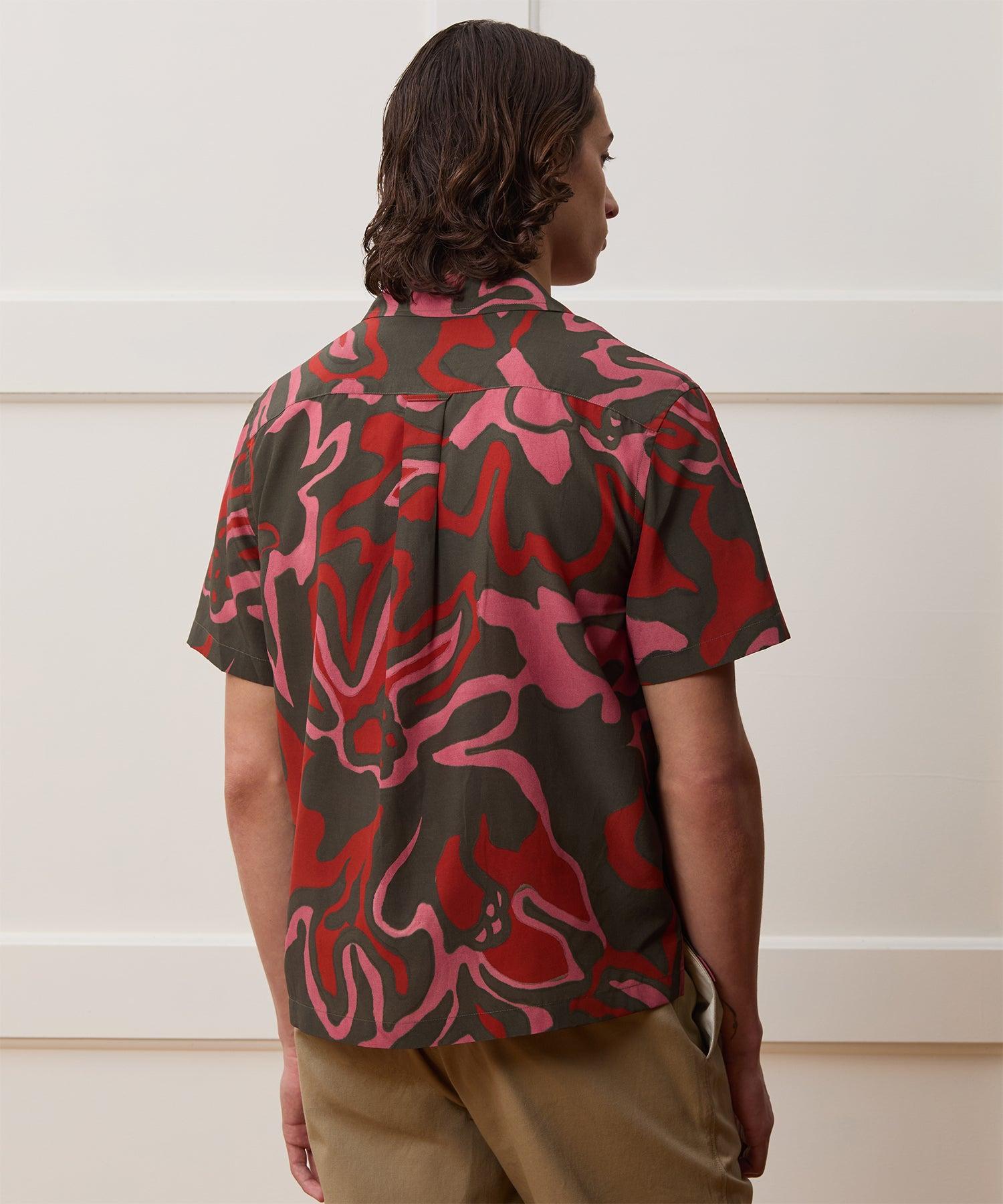 Cropped Silk-Cotton Camp Collar Shirt Product Image