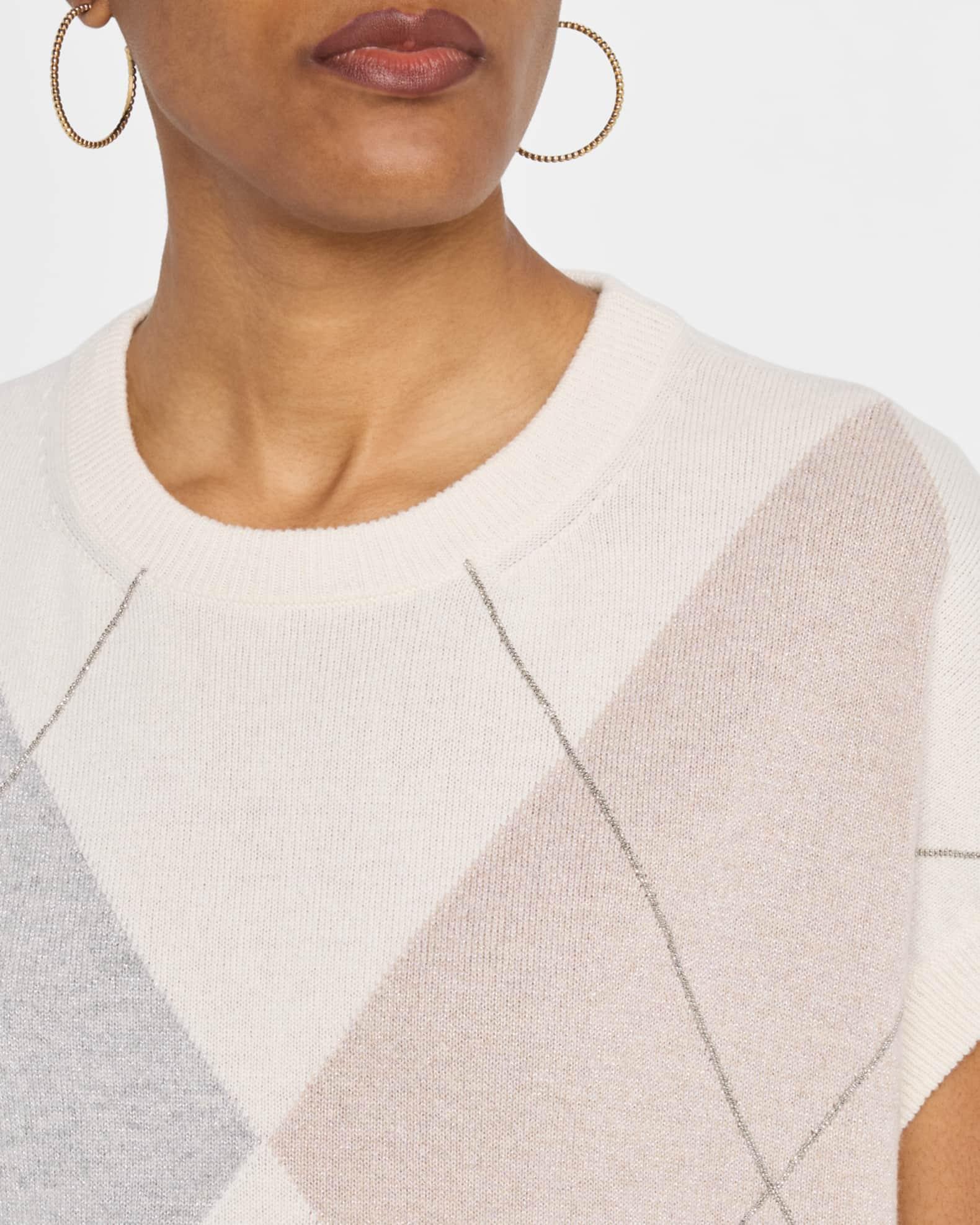 Argyle Chain-Trim Knit Sweater Product Image