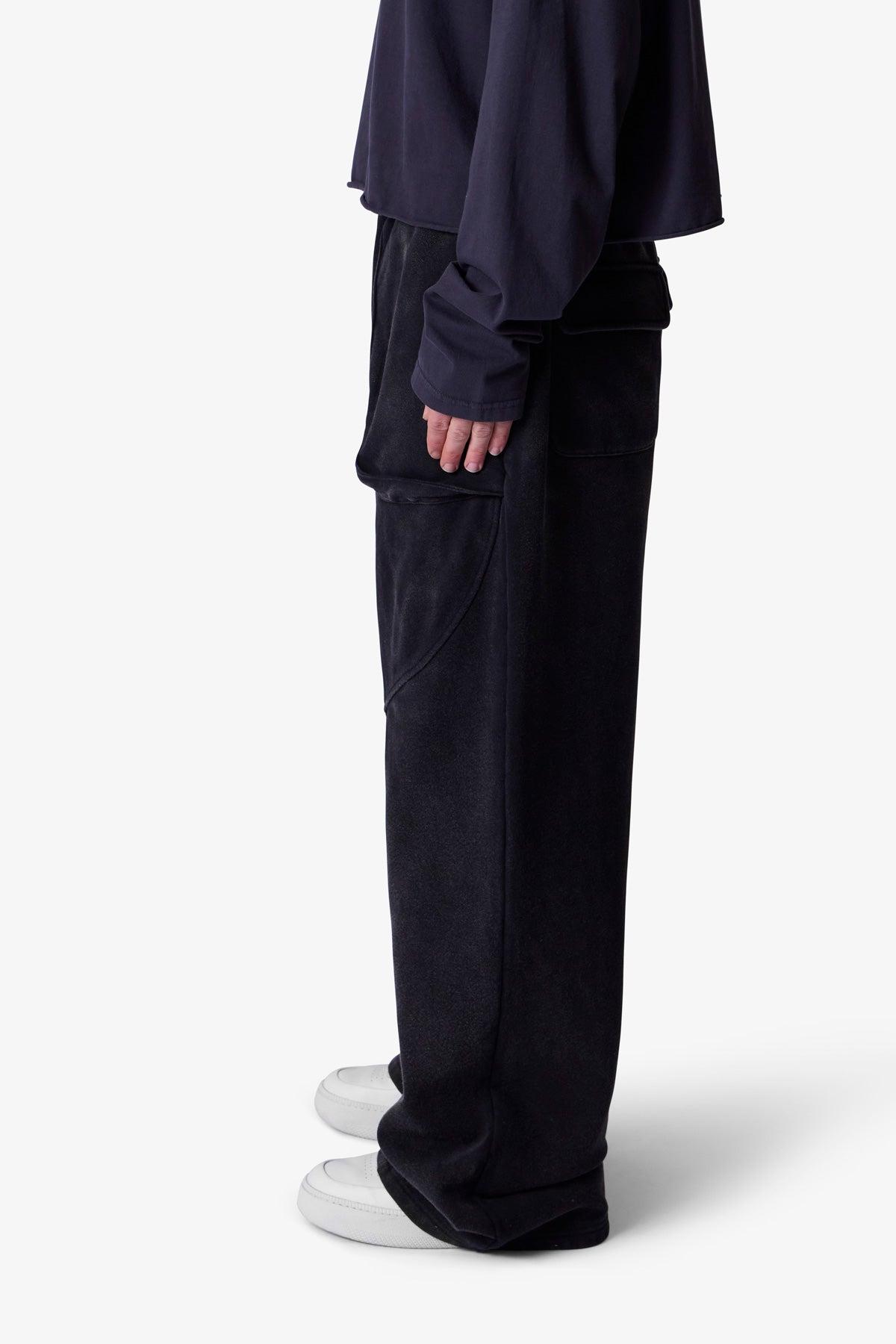 Cross Seamed Sweatpants - Washed Black Product Image