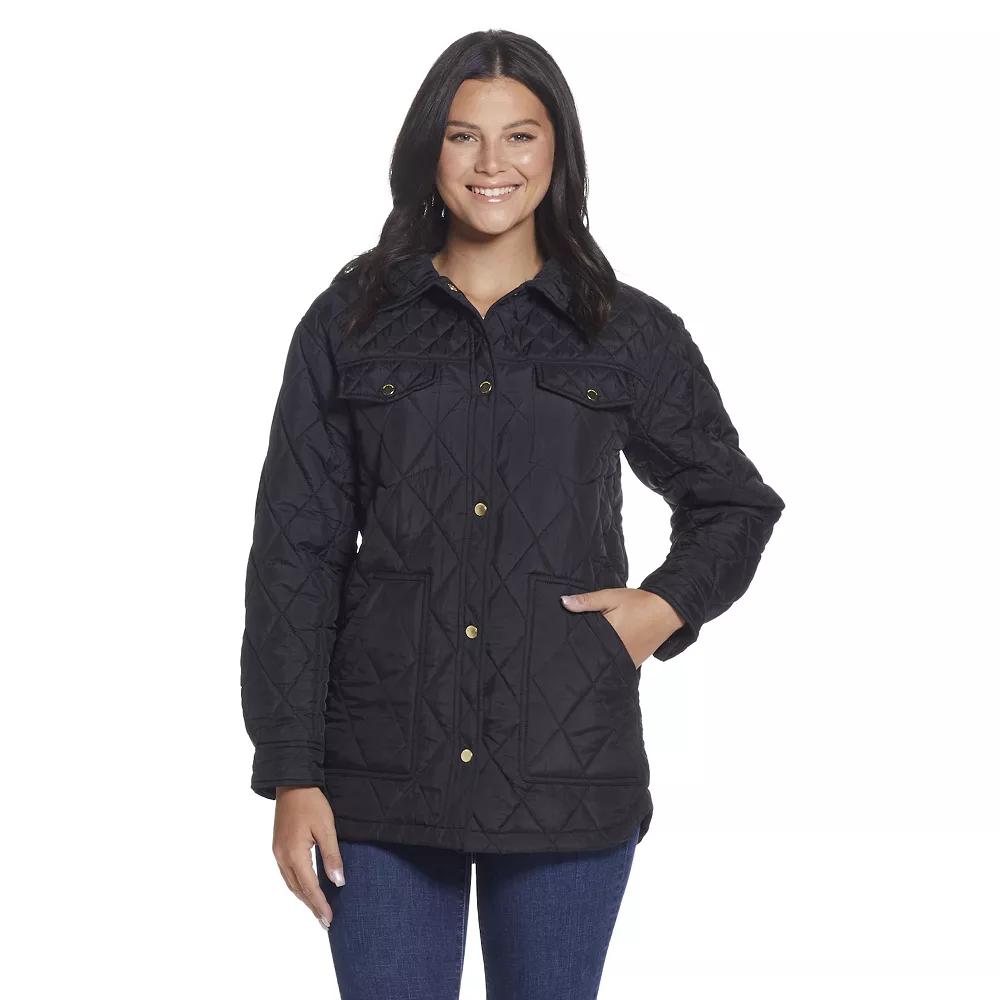 Women's Weathercast Print Lining Quilted Shacket,  Product Image