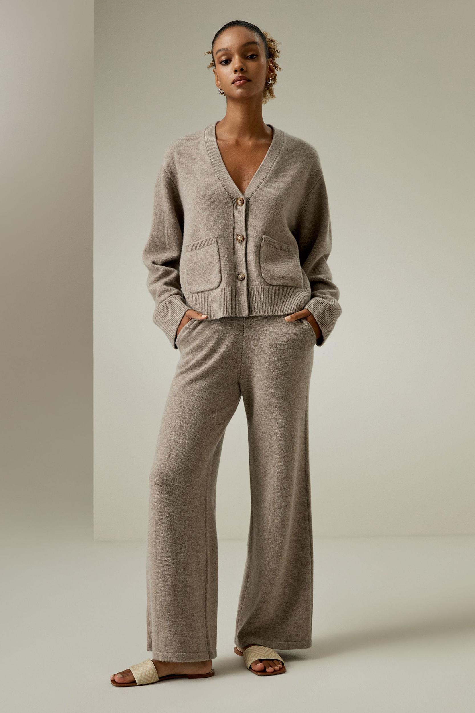 LILYSILK Cashmere Cardigan - for Women - Camel Golden Ratio Cashmere Wool Blend - Warm Front Pockets Sweater S Product Image