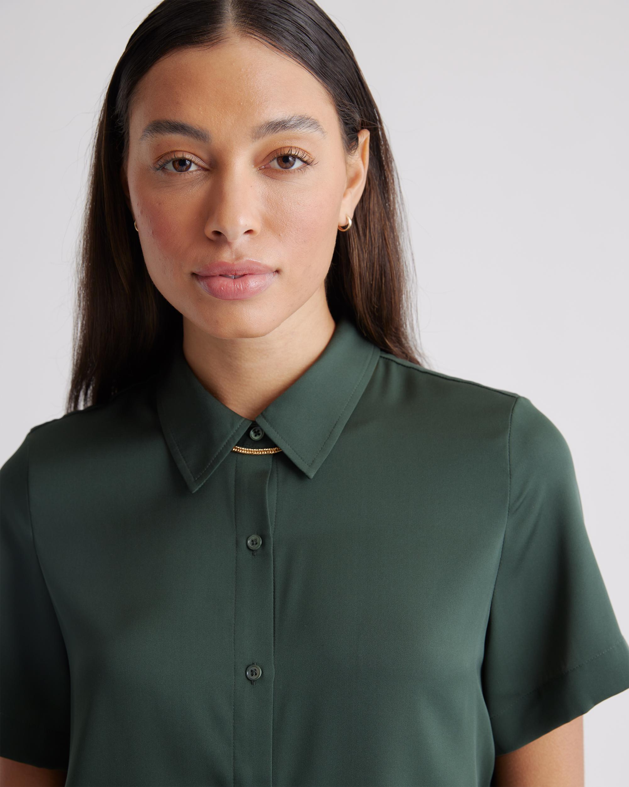 Quince | Women's Washable Stretch Silk Short Sleeve Blouse Size XL Product Image