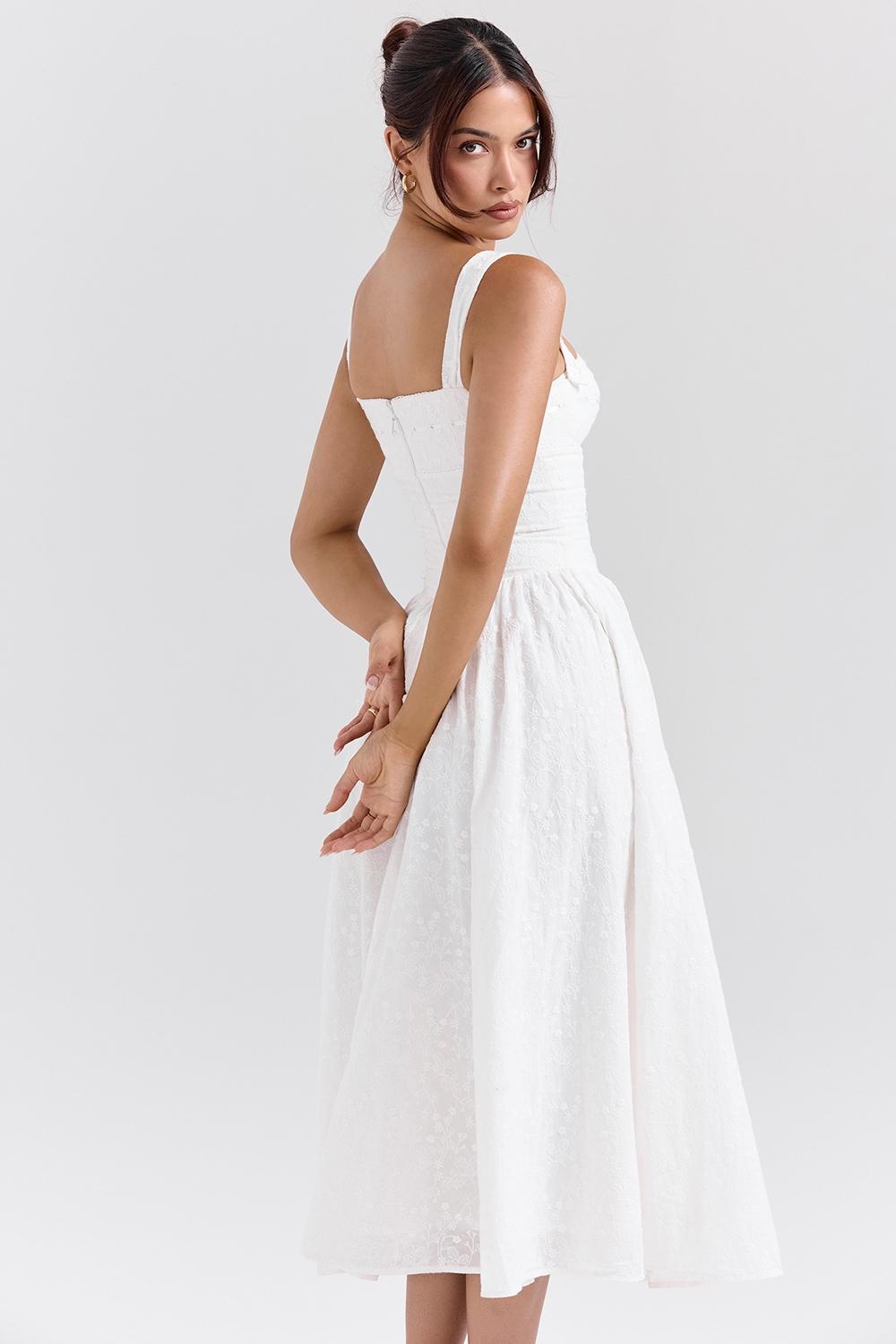 Vivien  white broderie anglais midi sundress Product Image
