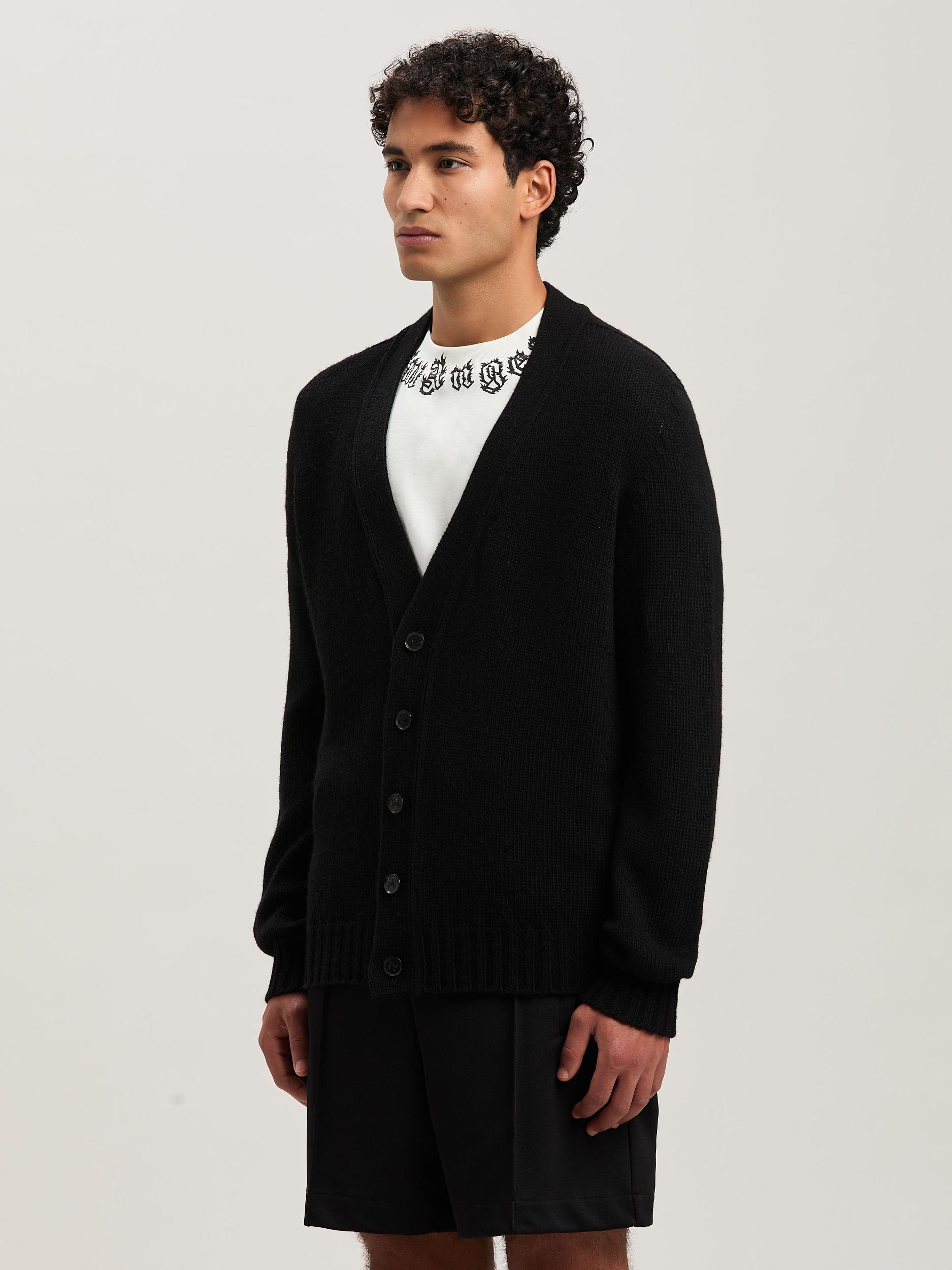 Curved Logo knit cardigan Product Image