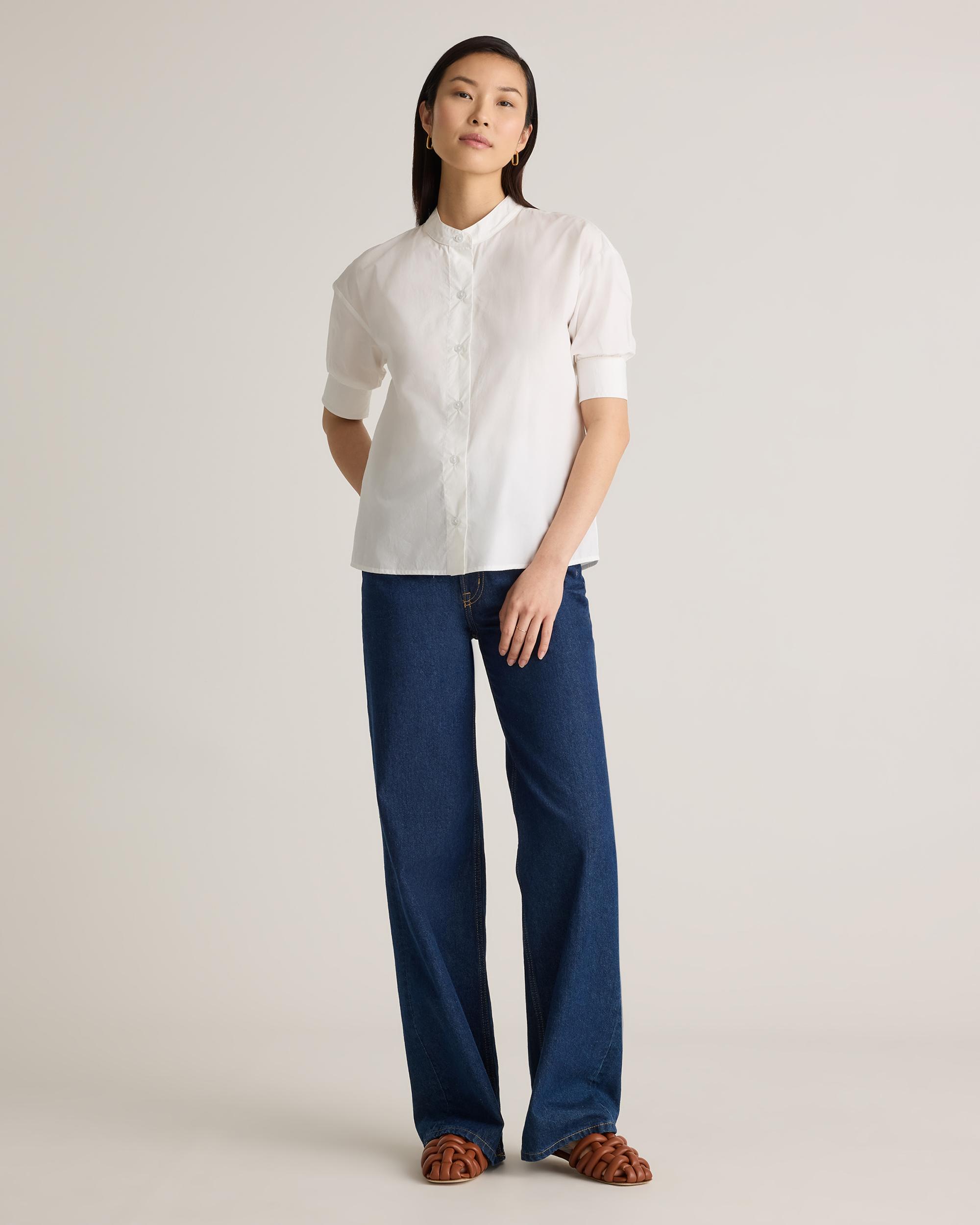 Quince | Women's Poplin Puff Sleeve Shirt Size XL, Organic Cotton Product Image