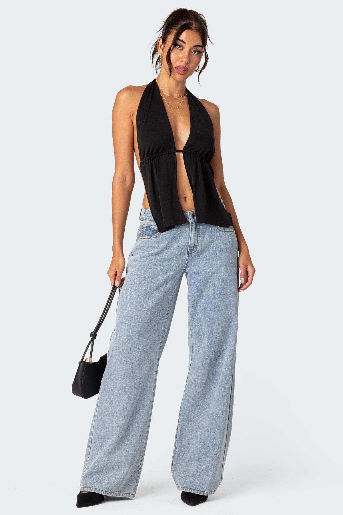 Split Front Halter Top Product Image