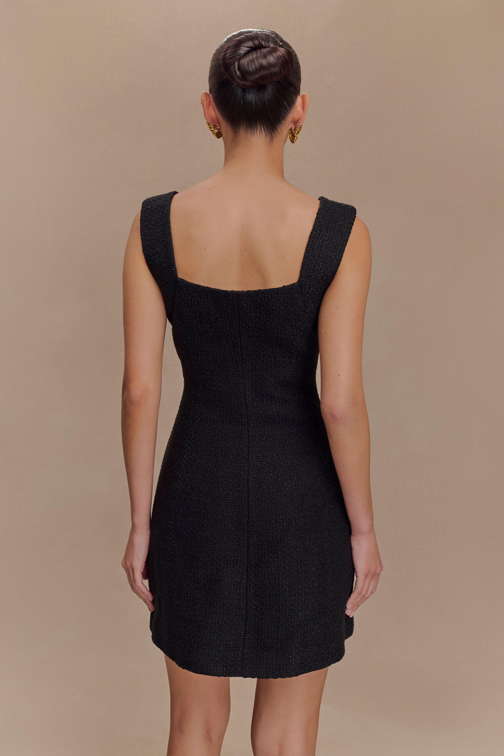 Desire Boucle Mini Dress - Black Product Image