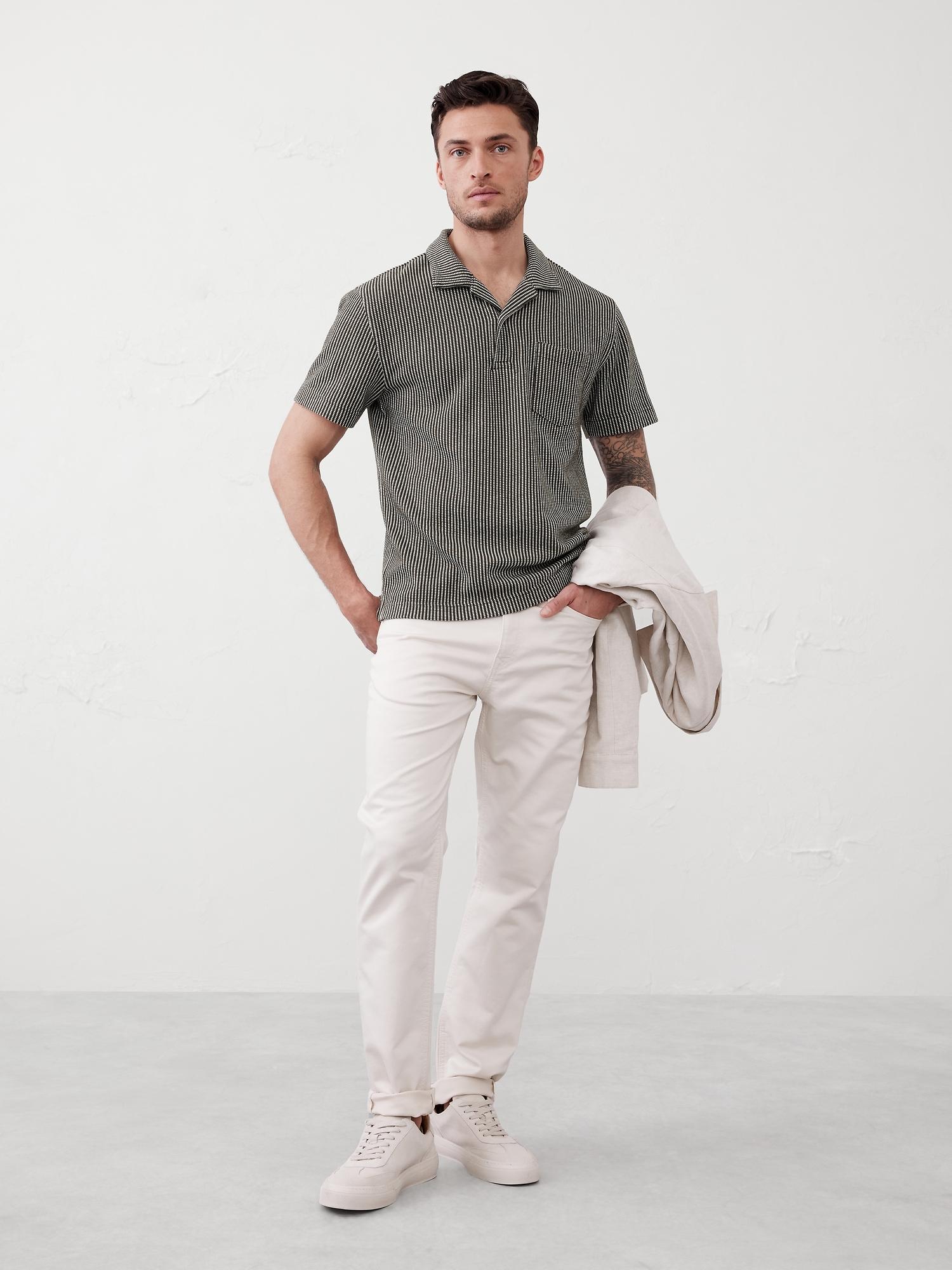 Texture Striped Polo Product Image