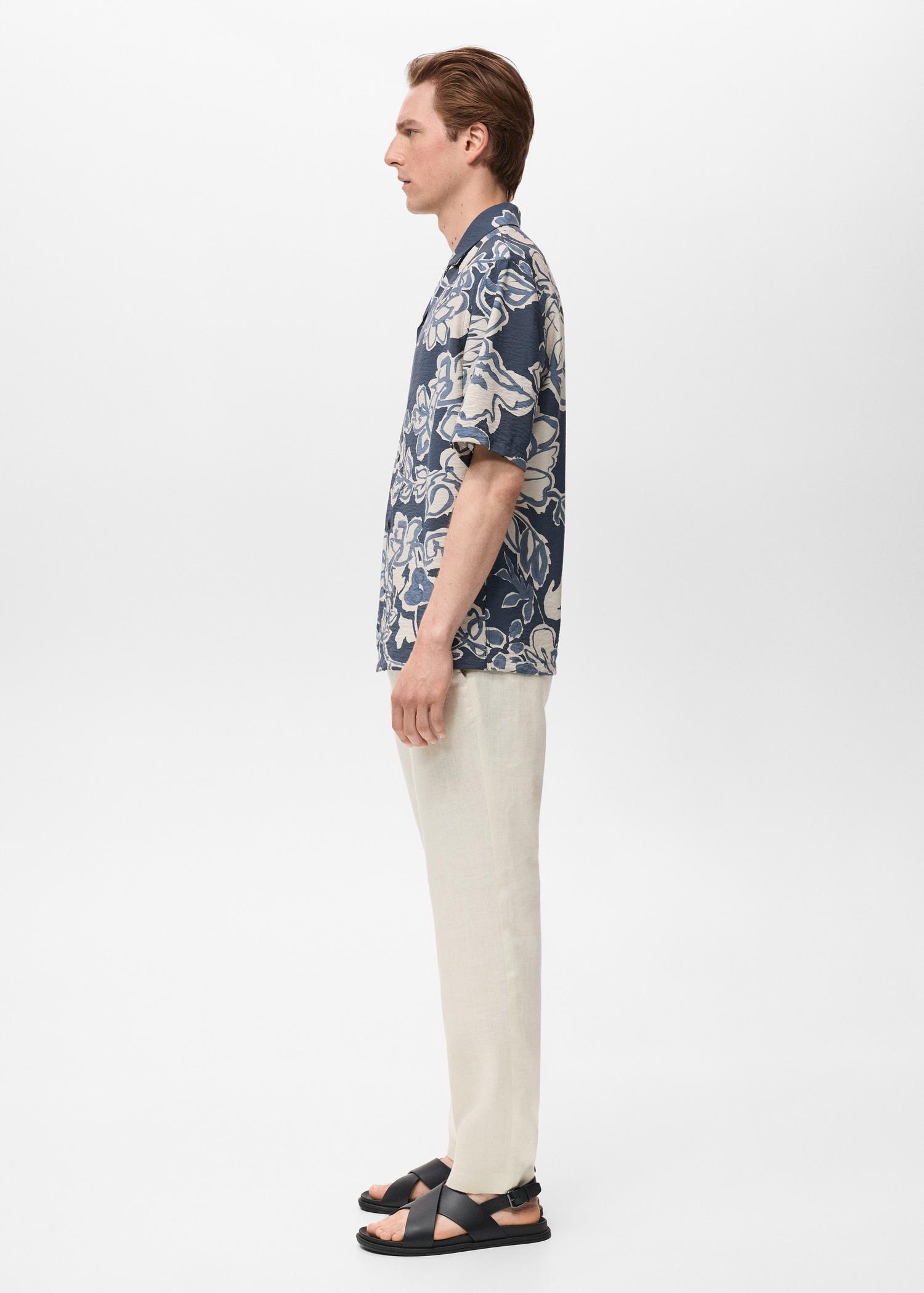 Slim-fit 100% linen pants - Men | MANGO USA Product Image