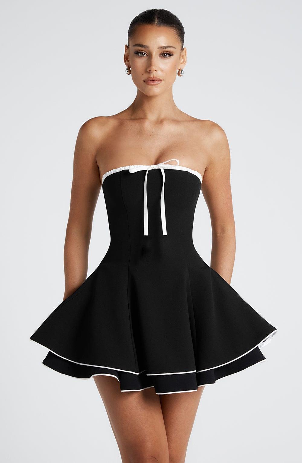 Juno Mini Dress - Black/White Product Image