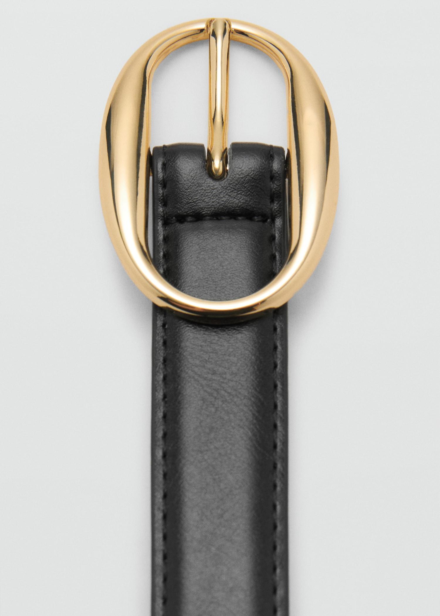 Oval buckle belt - Women | MANGO USA Product Image