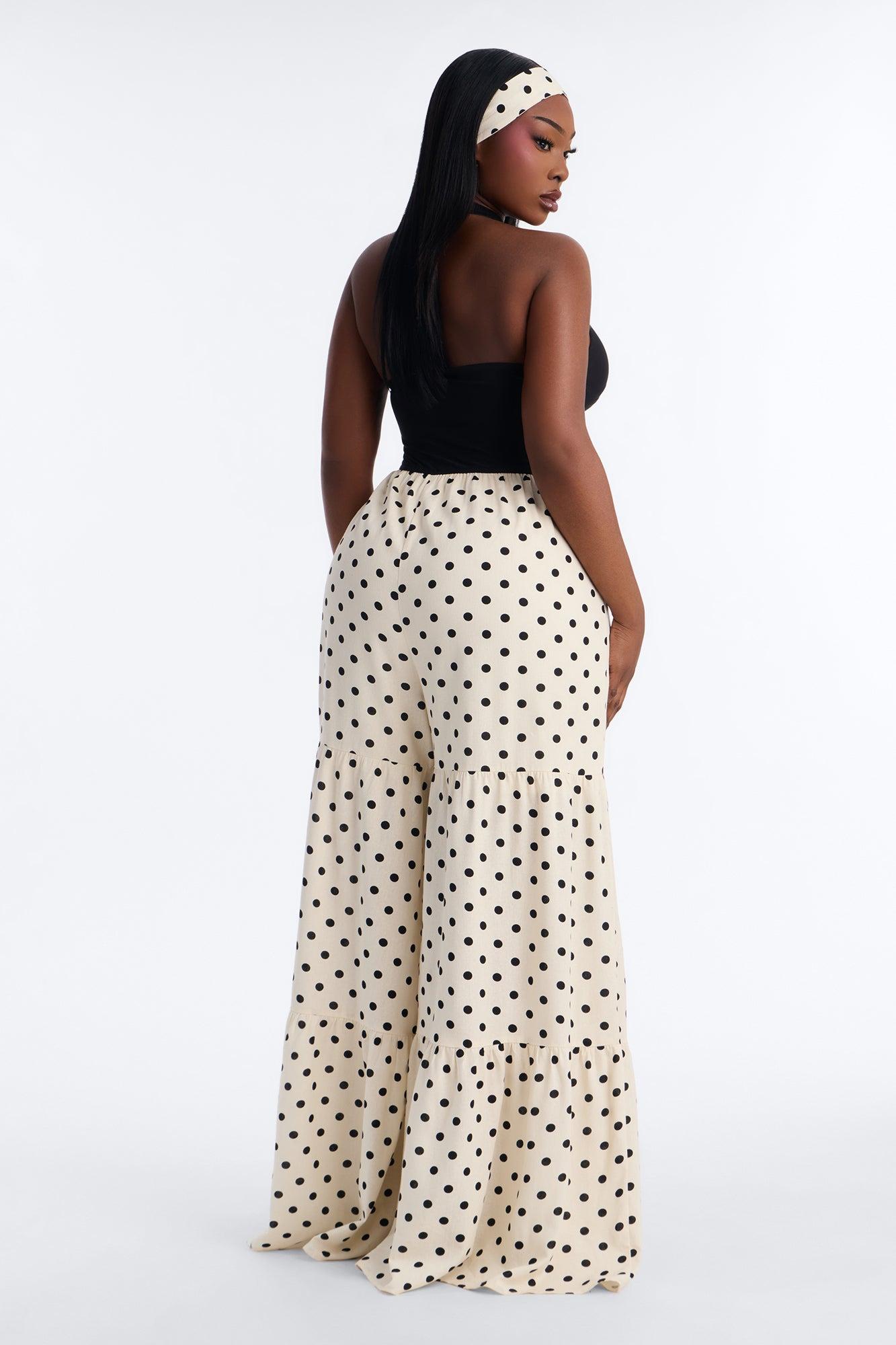 Off To Italy Polka Dot 2 Piece Jumpsuit Set - Black/combo Female Product Image