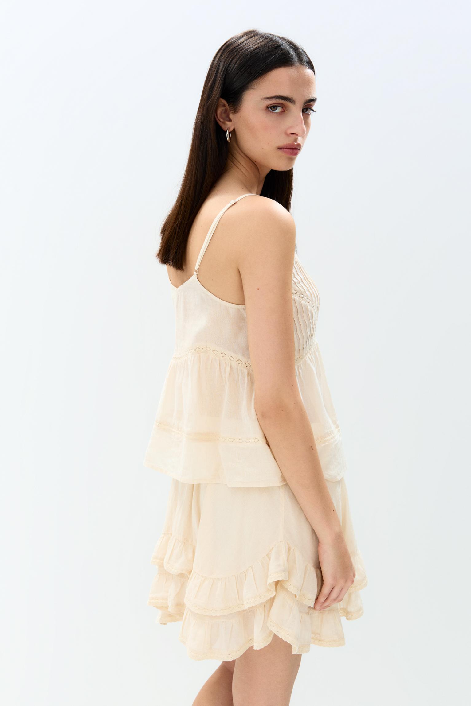 Strappy top with lace trim detail Product Image