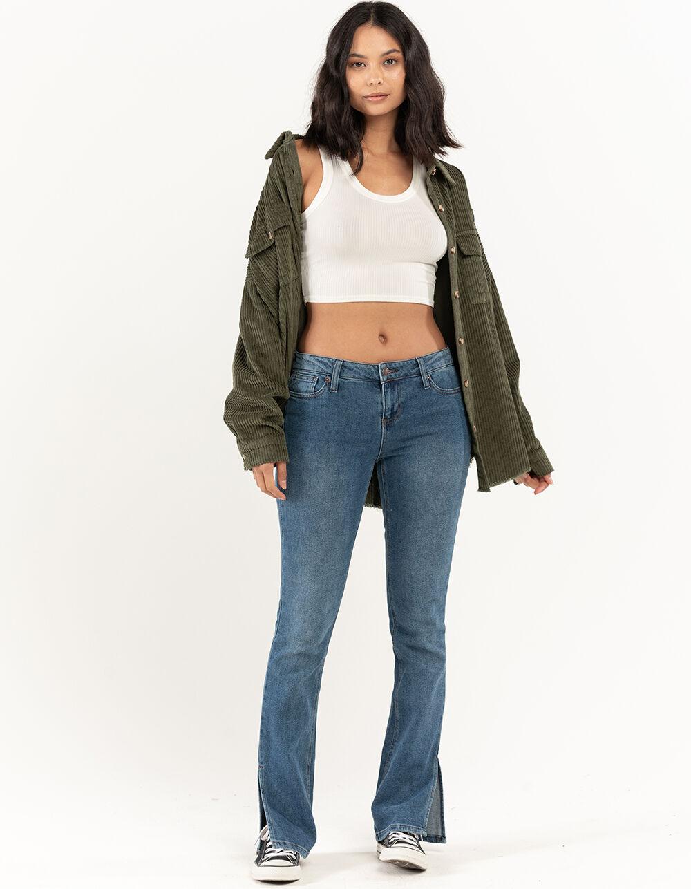 RSQ Womens Side Slit Flare Comfort Jeans - MEDIUM INDIGO Product Image