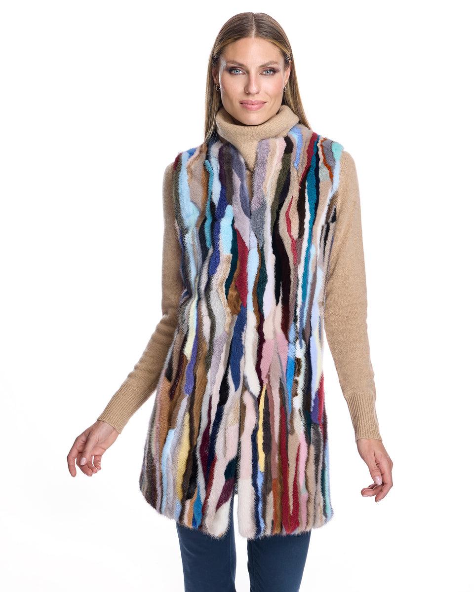 Multicolor Mink Sections vest Product Image