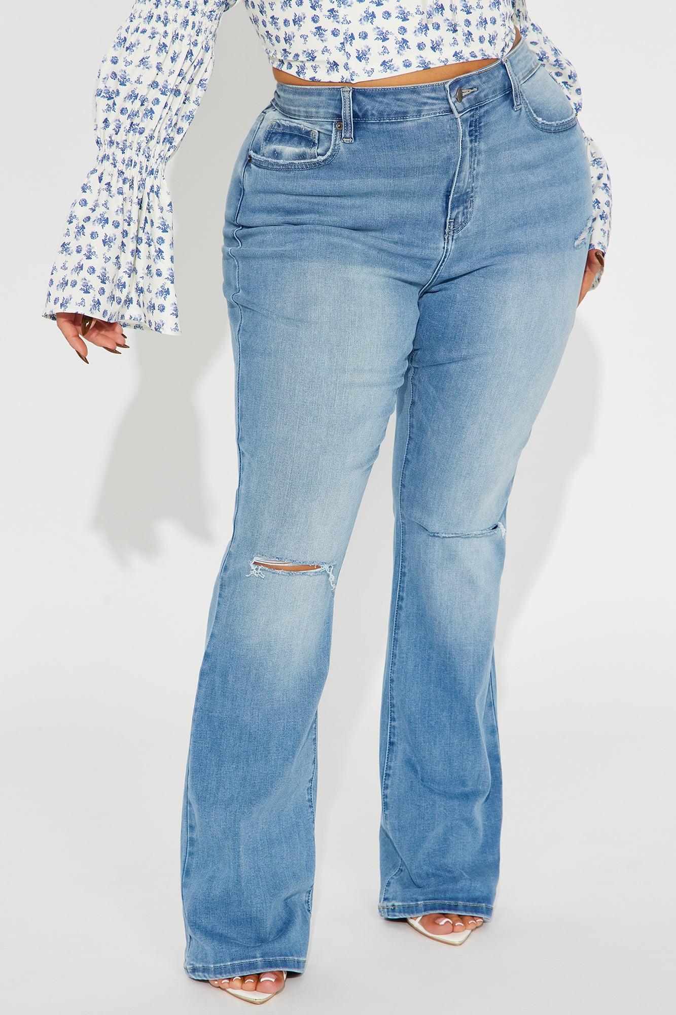 Pleasure Seeker Soft Stretch Flare Jeans - Medium Wash Product Image