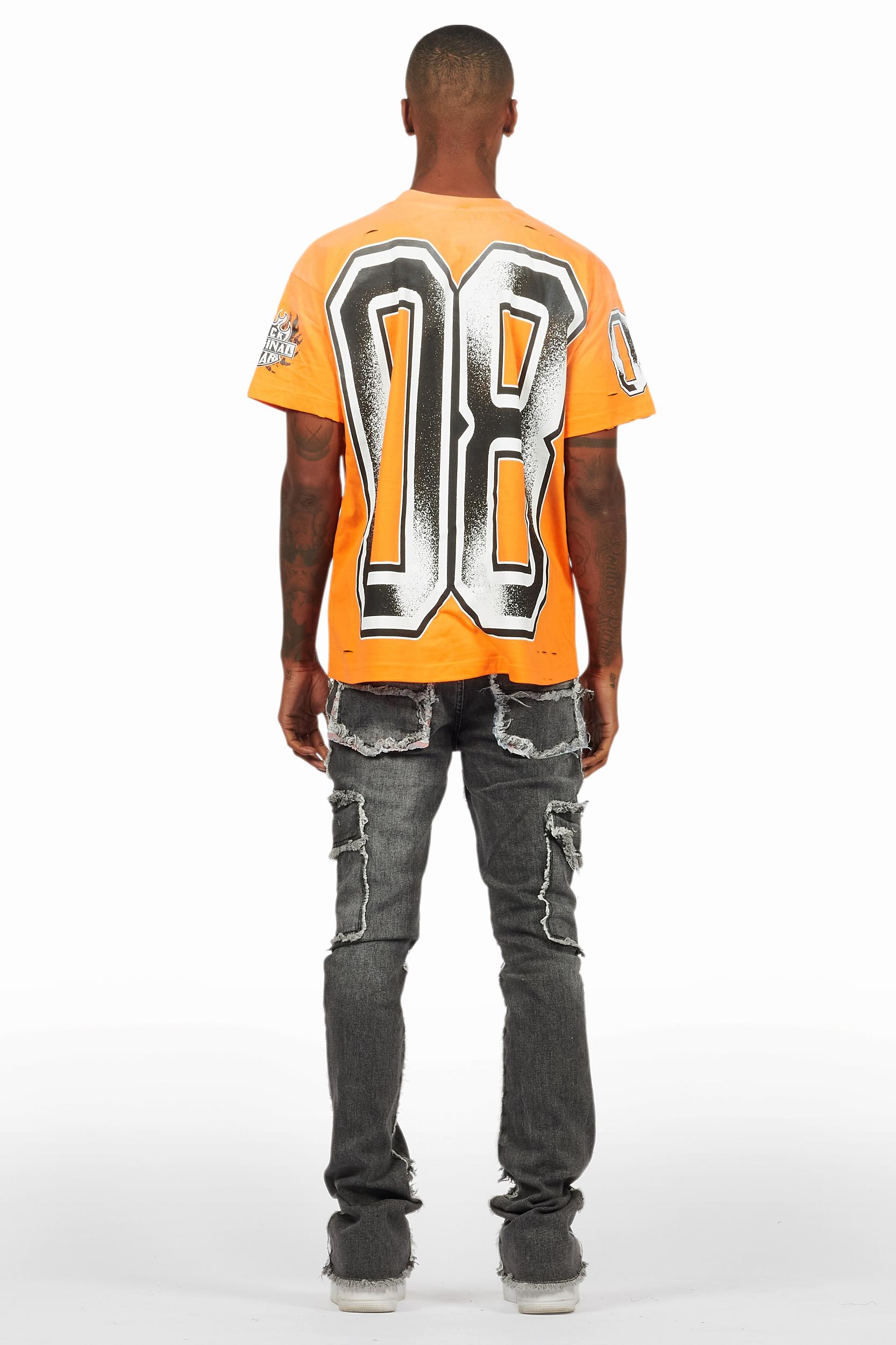 Revved Dark Grey Stacked Flare Jean Male Product Image