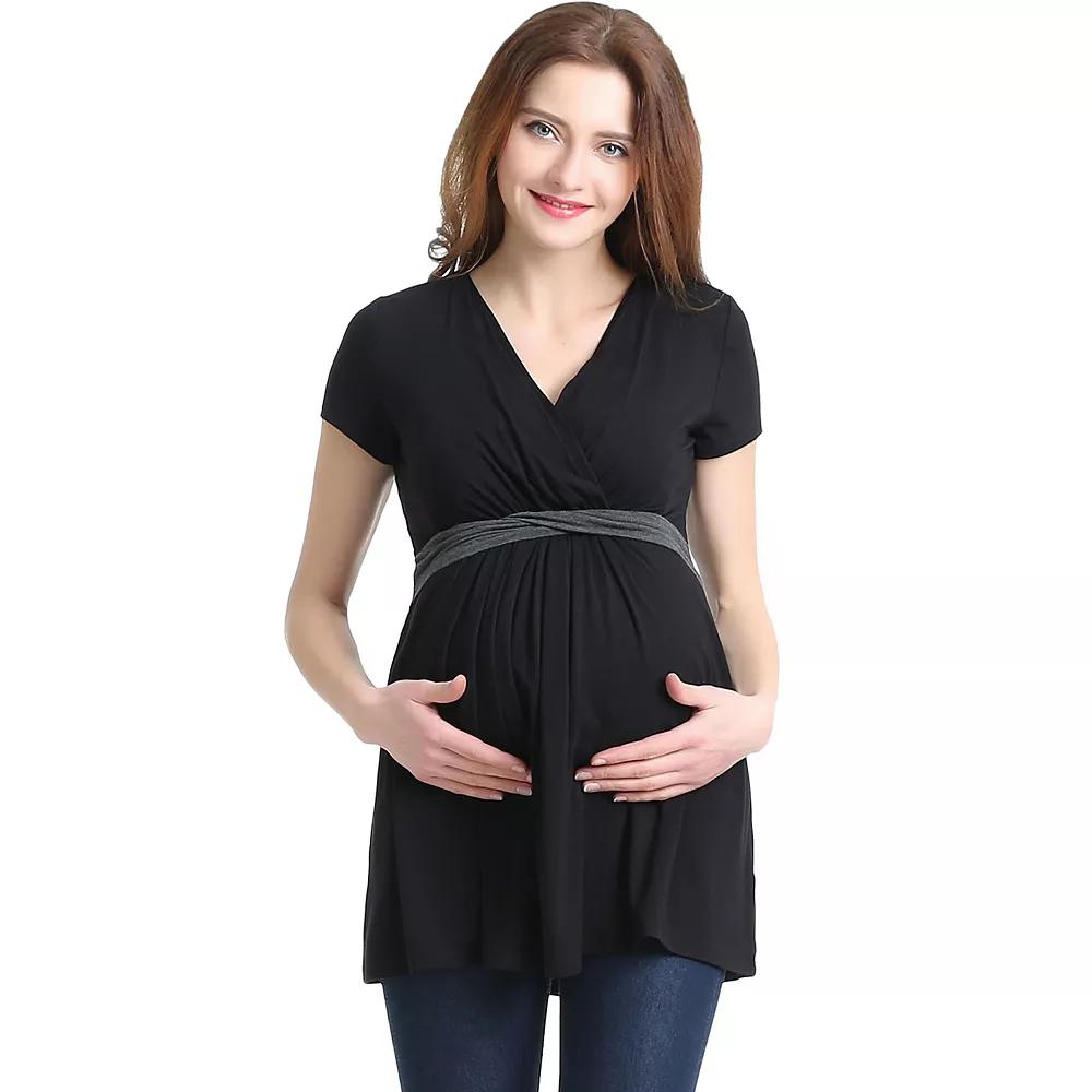 Maternity Pokkori Faux-Wrap Nursing Top, Women's,  Product Image