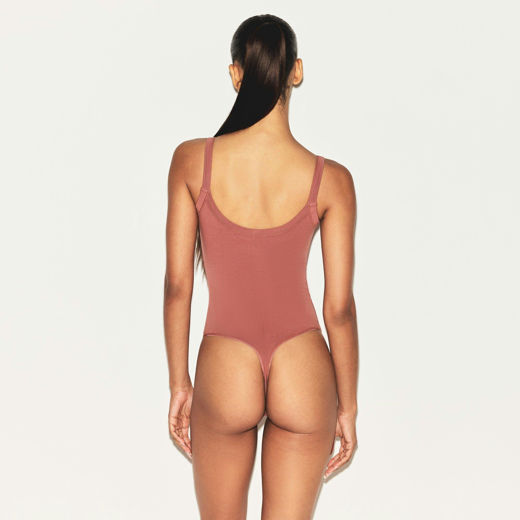 COTTON JERSEY SCOOP NECK BODYSUIT | REDWOOD Product Image