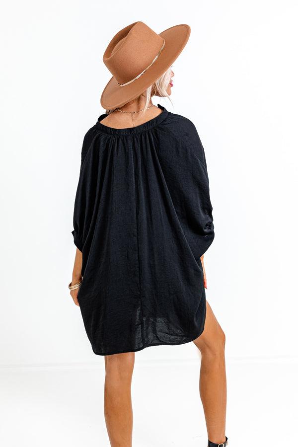 New To Town Shift Top In Black Product Image