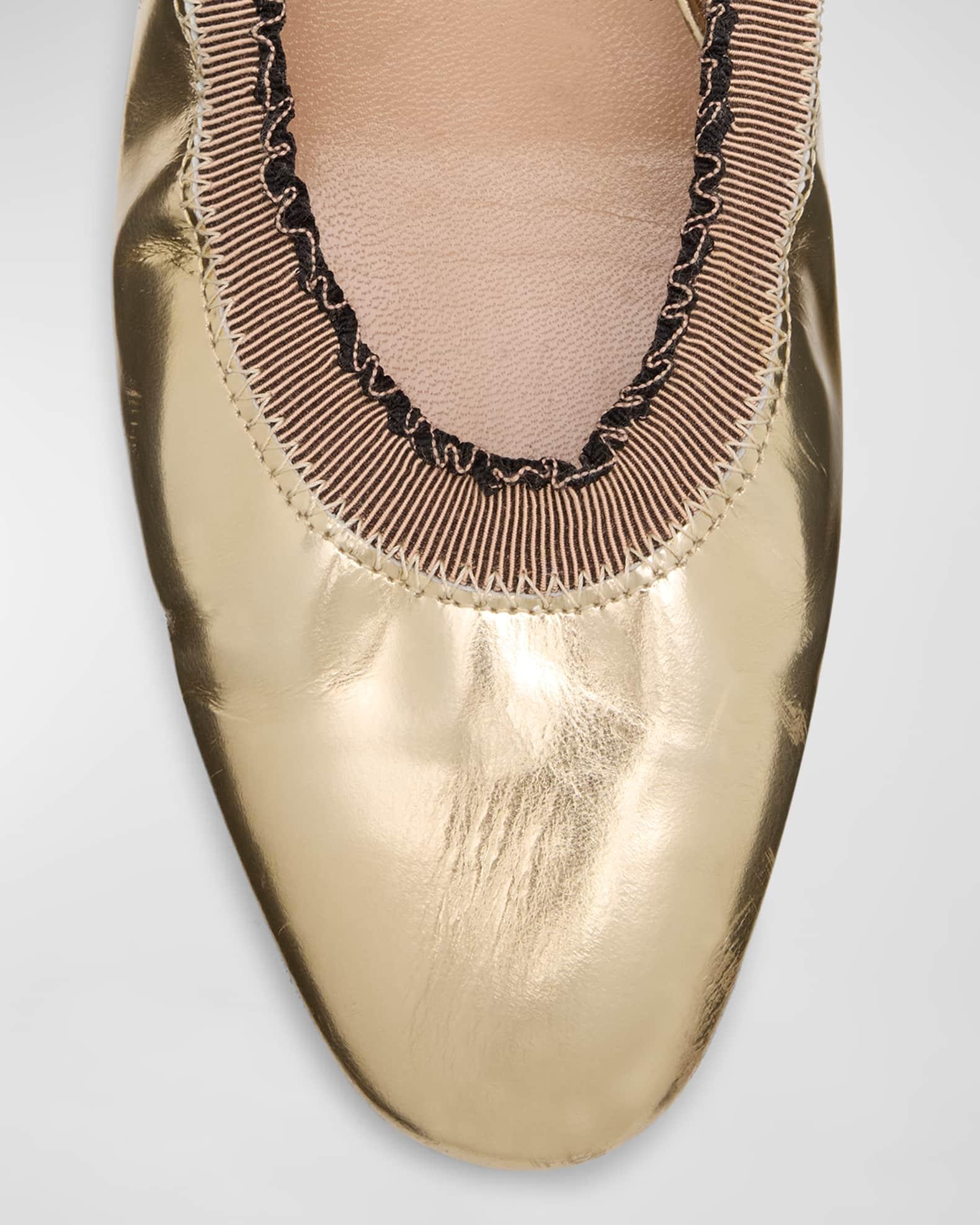 Elise Metallic Ruffle Ballerina Flats Product Image