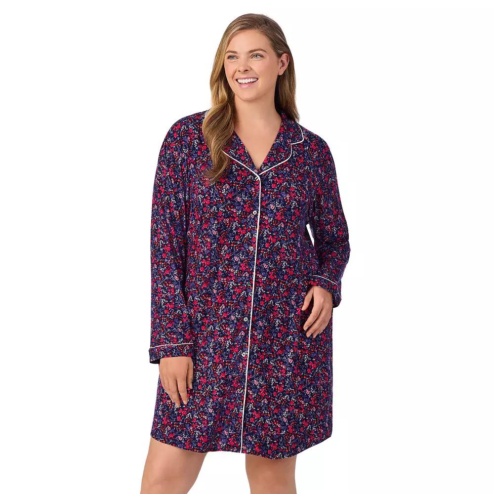 Plus Size Draper James Button Front Pajama Sleepshirt, Women's, Size: 2XL, Blue Field Flower Product Image