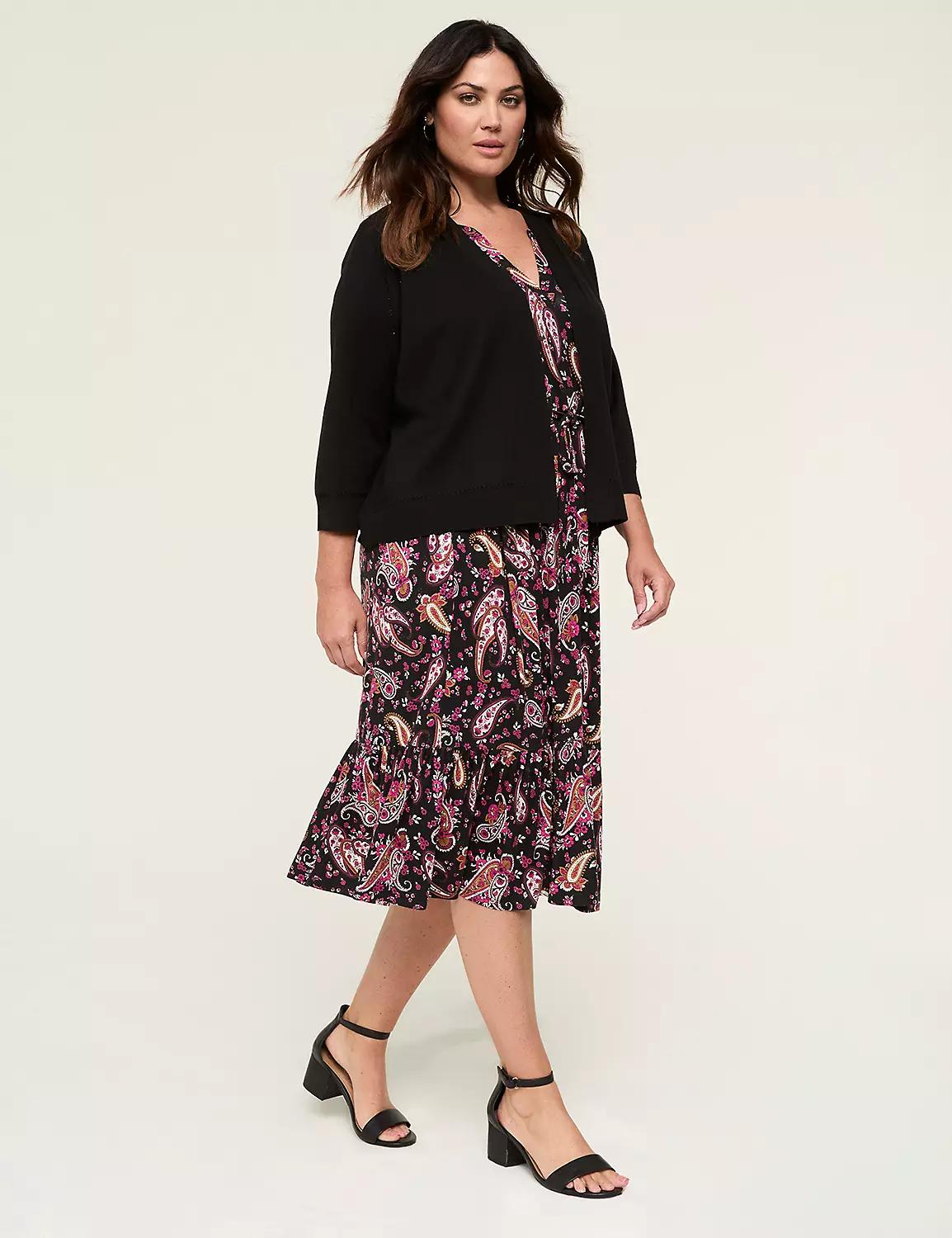 3/4-Sleeve Open-Front Shrug Product Image