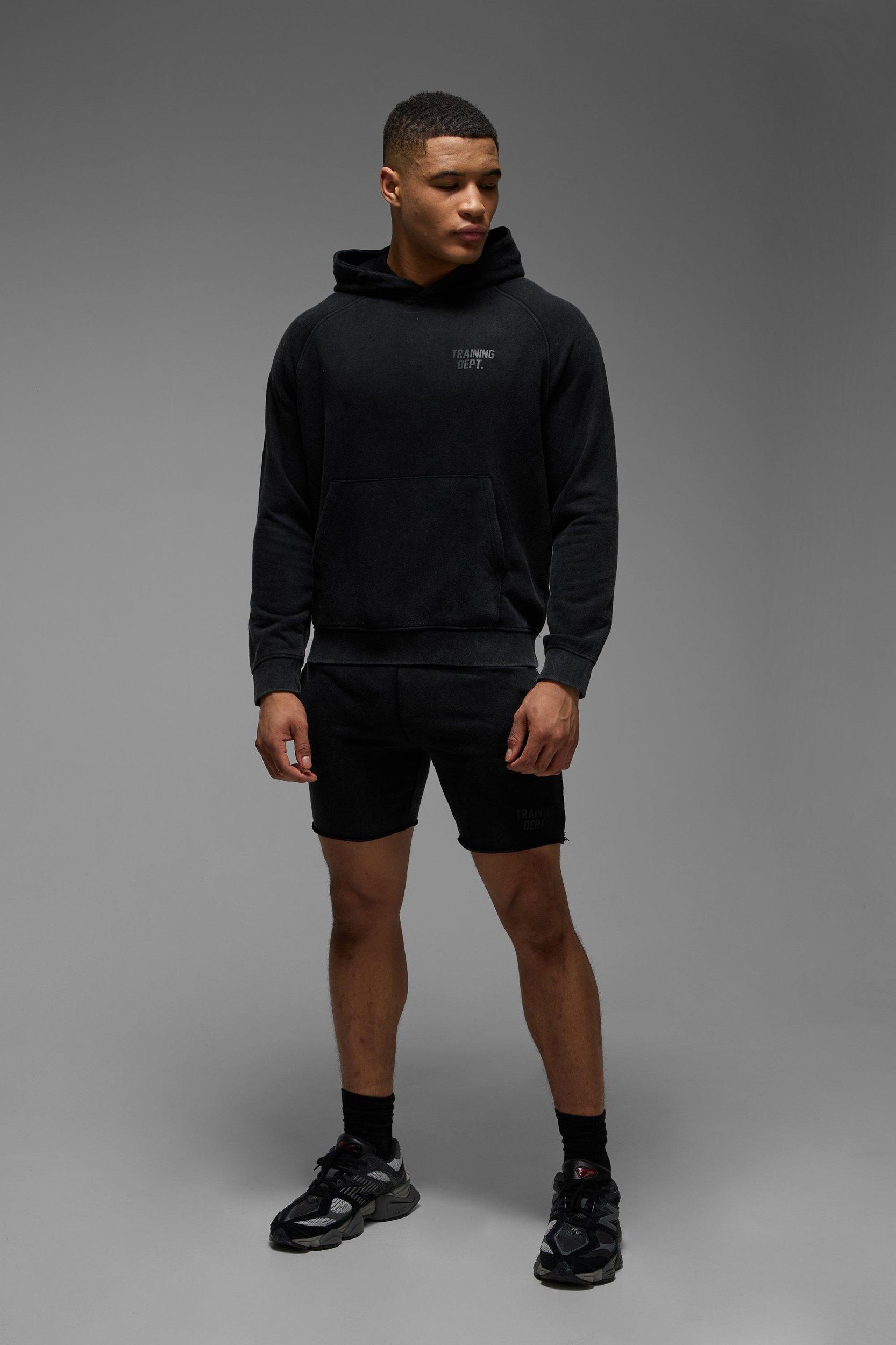 Man Active Training Dept Oversized Washed Short Tracksuit | boohooMAN USA Product Image