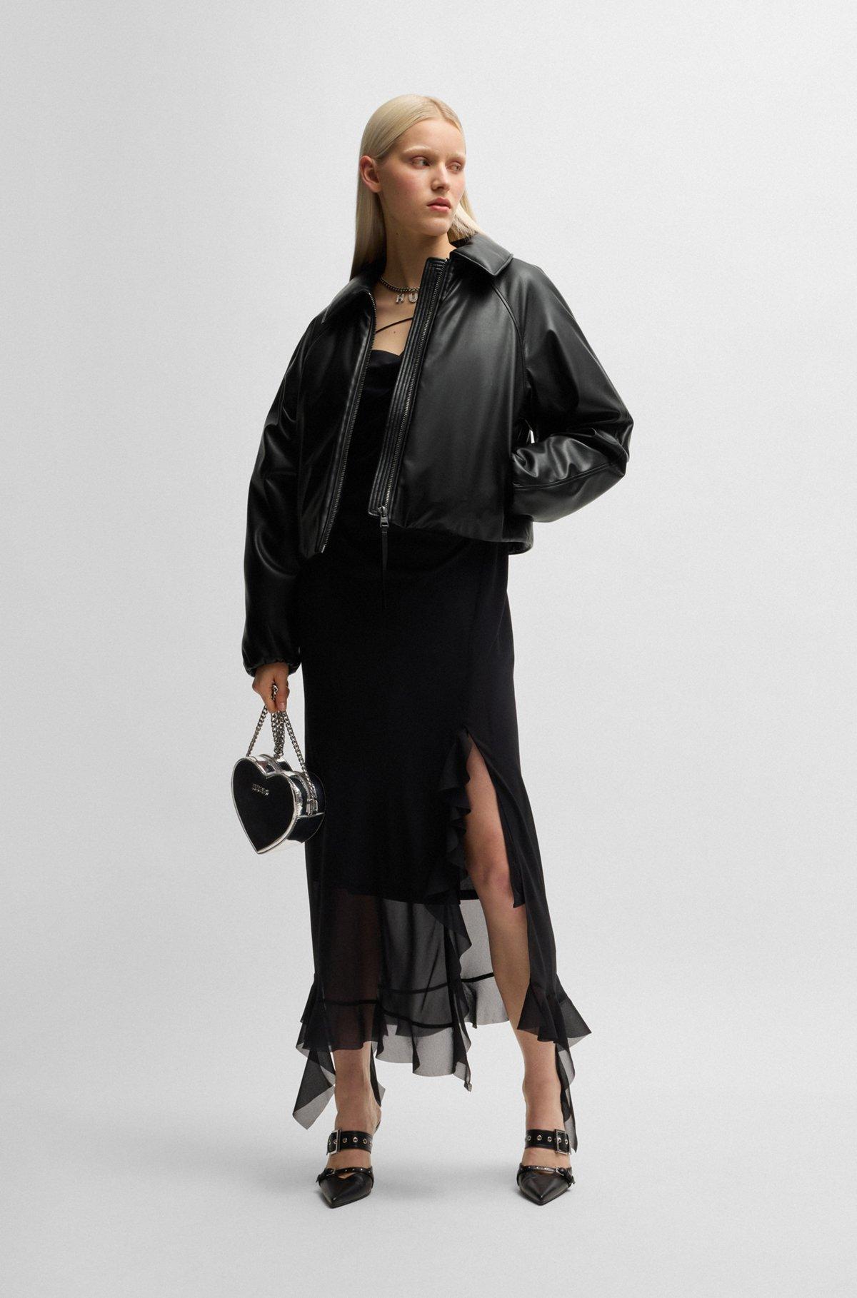 Balloon-shape jacket in padded faux leather Product Image