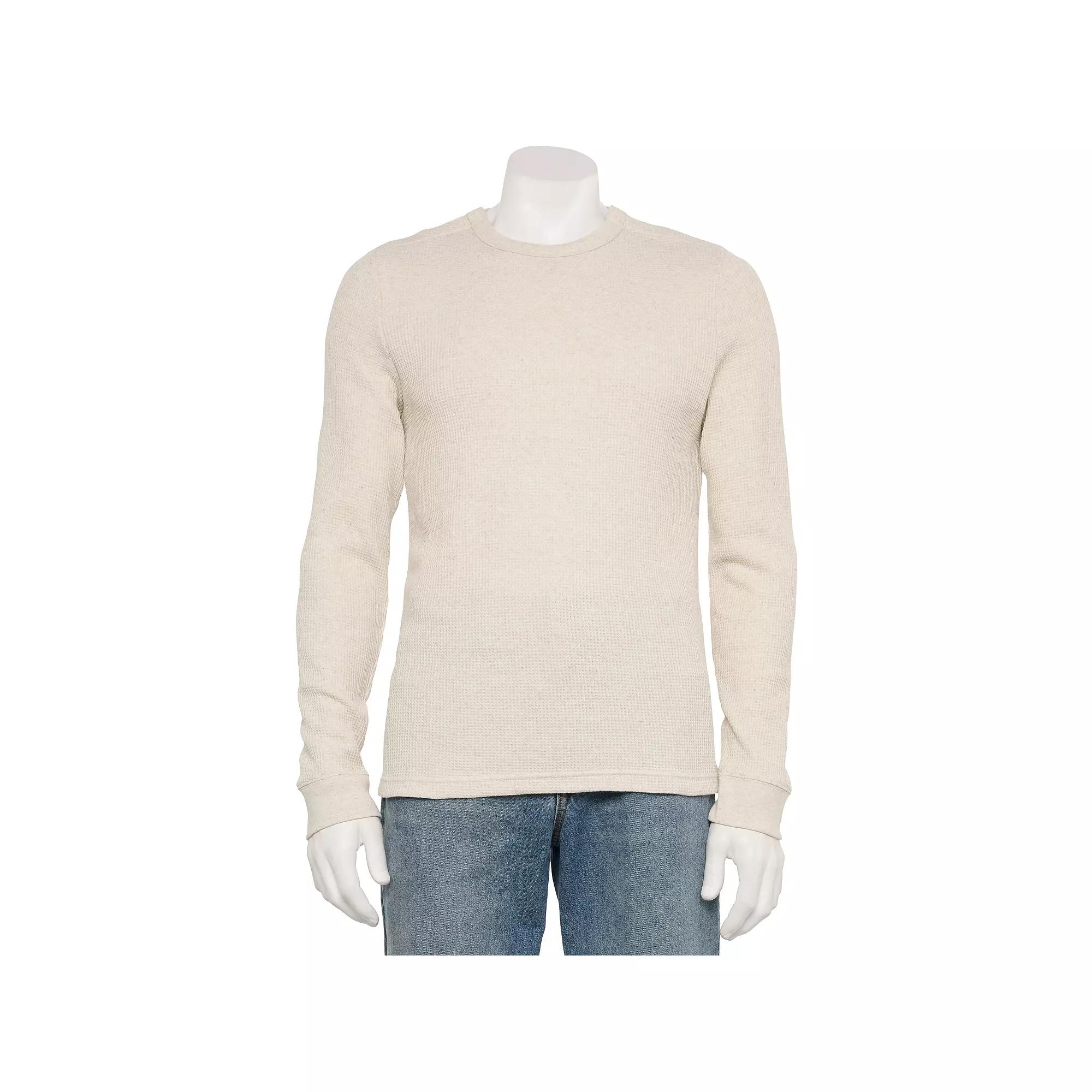 Men's Sonoma Goods For Life® Adaptive Long Sleeve Crewneck Tee, Size: XL, Ivory Grey Product Image