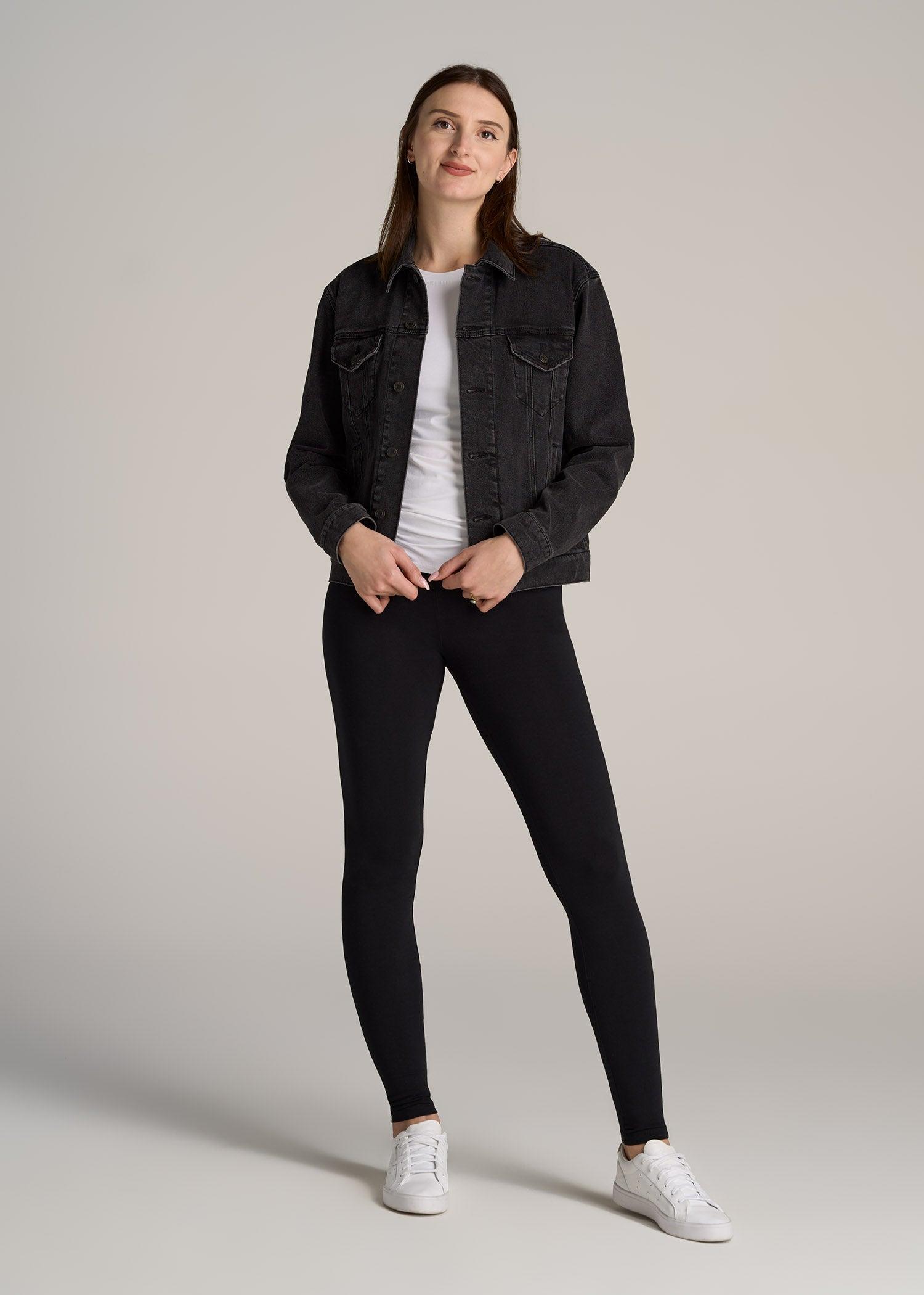 Cotton Leggings for Tall Women in Black Female Product Image