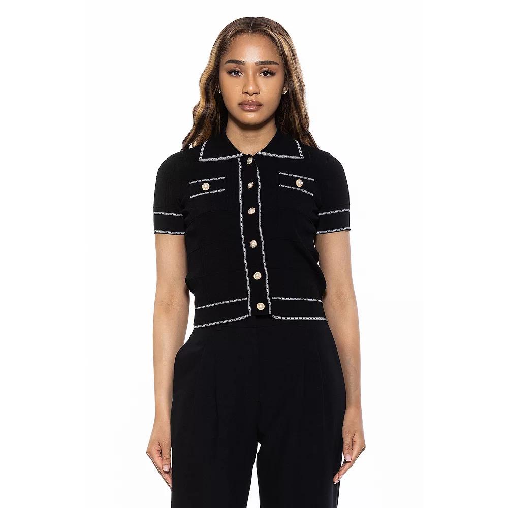 Women's ALEXIA ADMOR Arya Knit Short Sleeve Cardigan,  Product Image