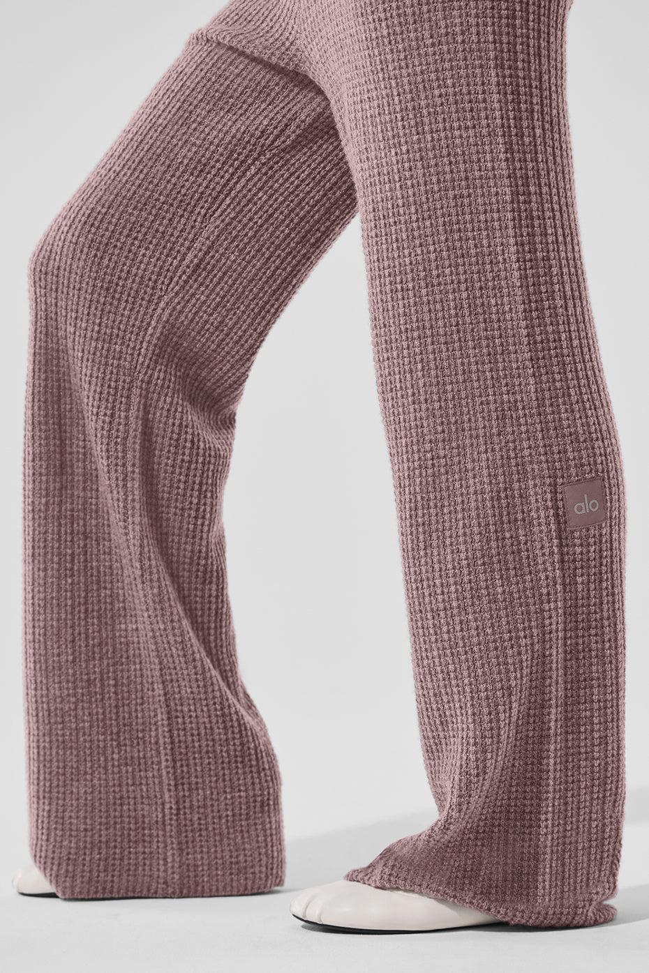 Cashmere High-Waist Plush Waffle Pant - Mushroom Heather Product Image