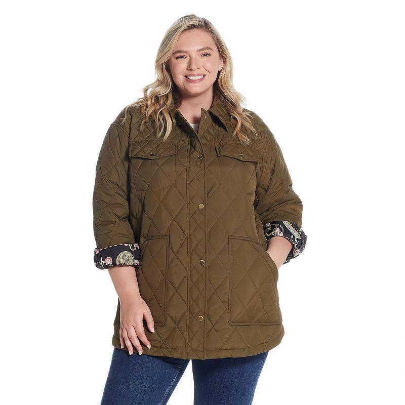 Women's Weathercast Print Lining Quilted Shacket,  Product Image