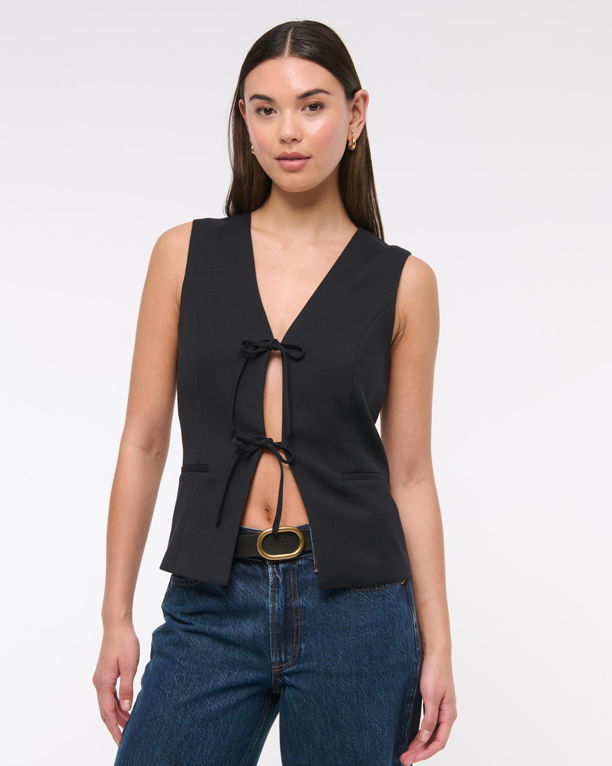 Tie-Front Tailored Vest Product Image