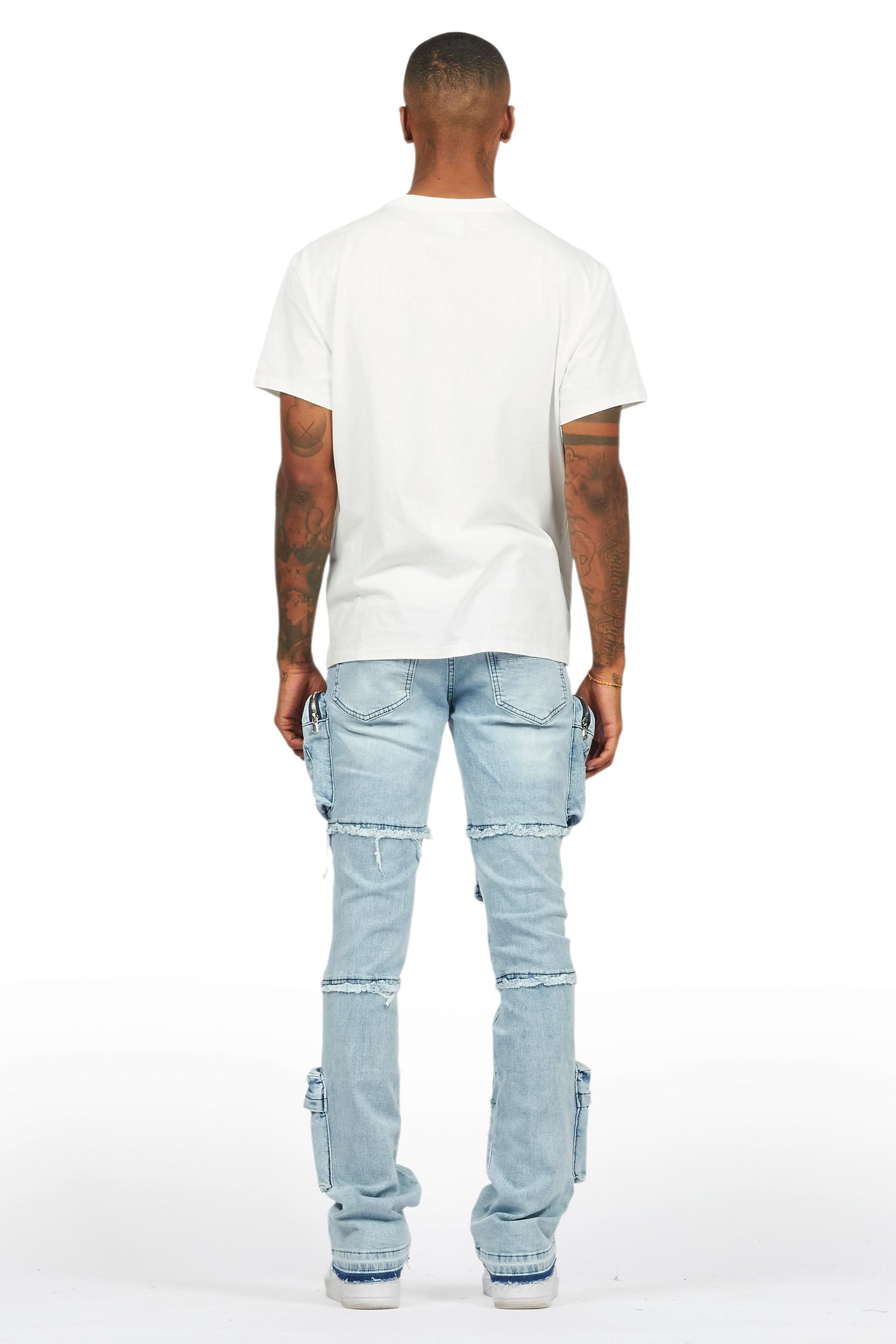 Shift Light Blue Stacked Flare Jean Male Product Image