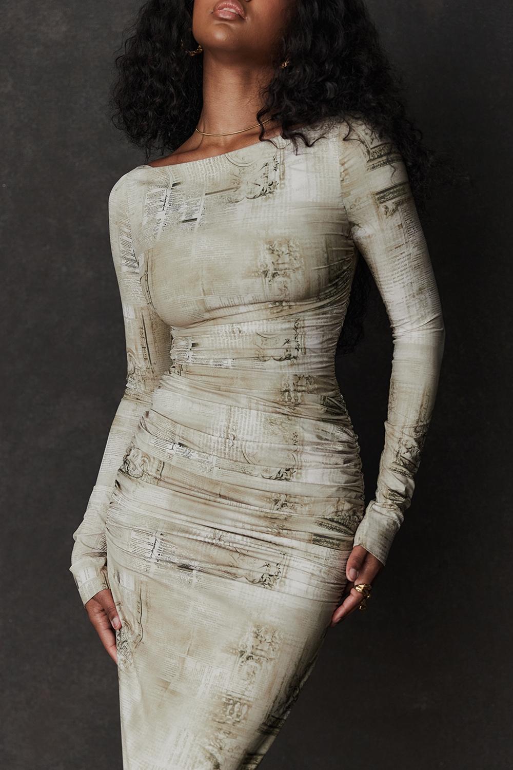 Lanetta  pale sage print maxi dress Product Image