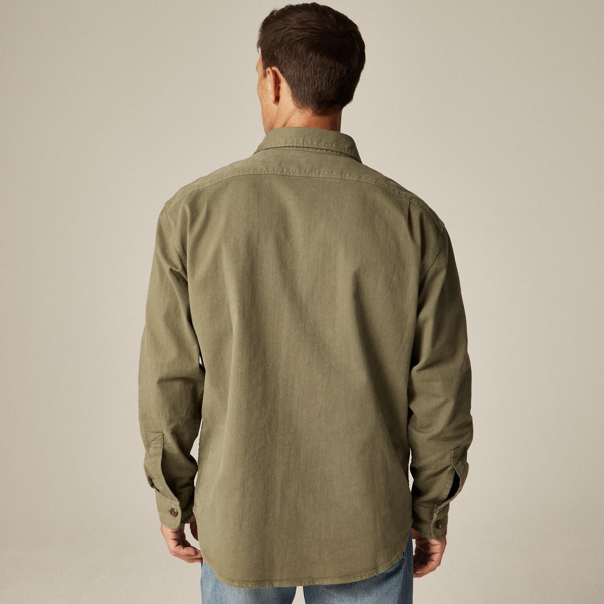Garment-dyed twill overshirt Product Image