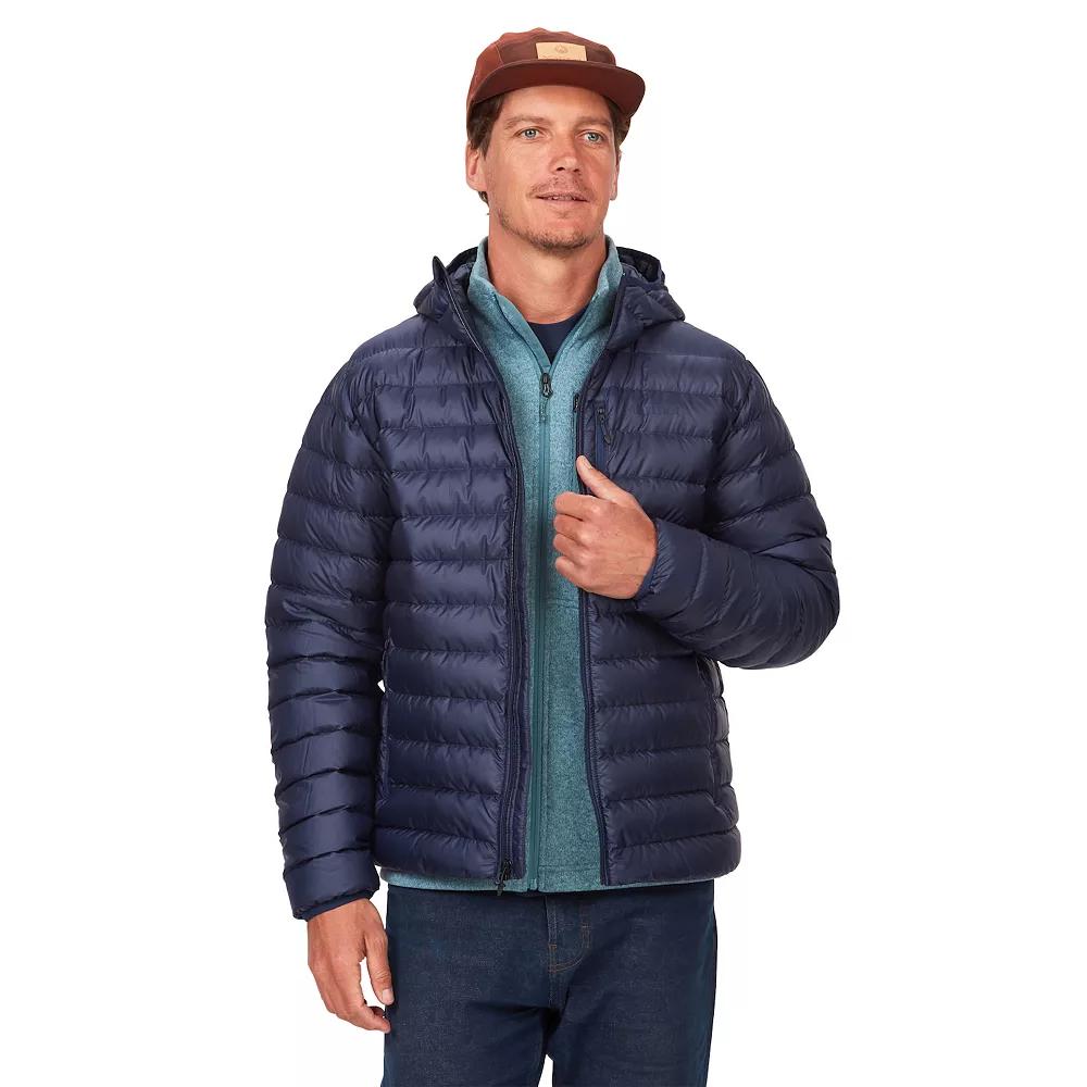 Men's Marmot Highlander Colorblock Hooded Down Puffer Jacket, Size: XL, Arctic Blue Product Image