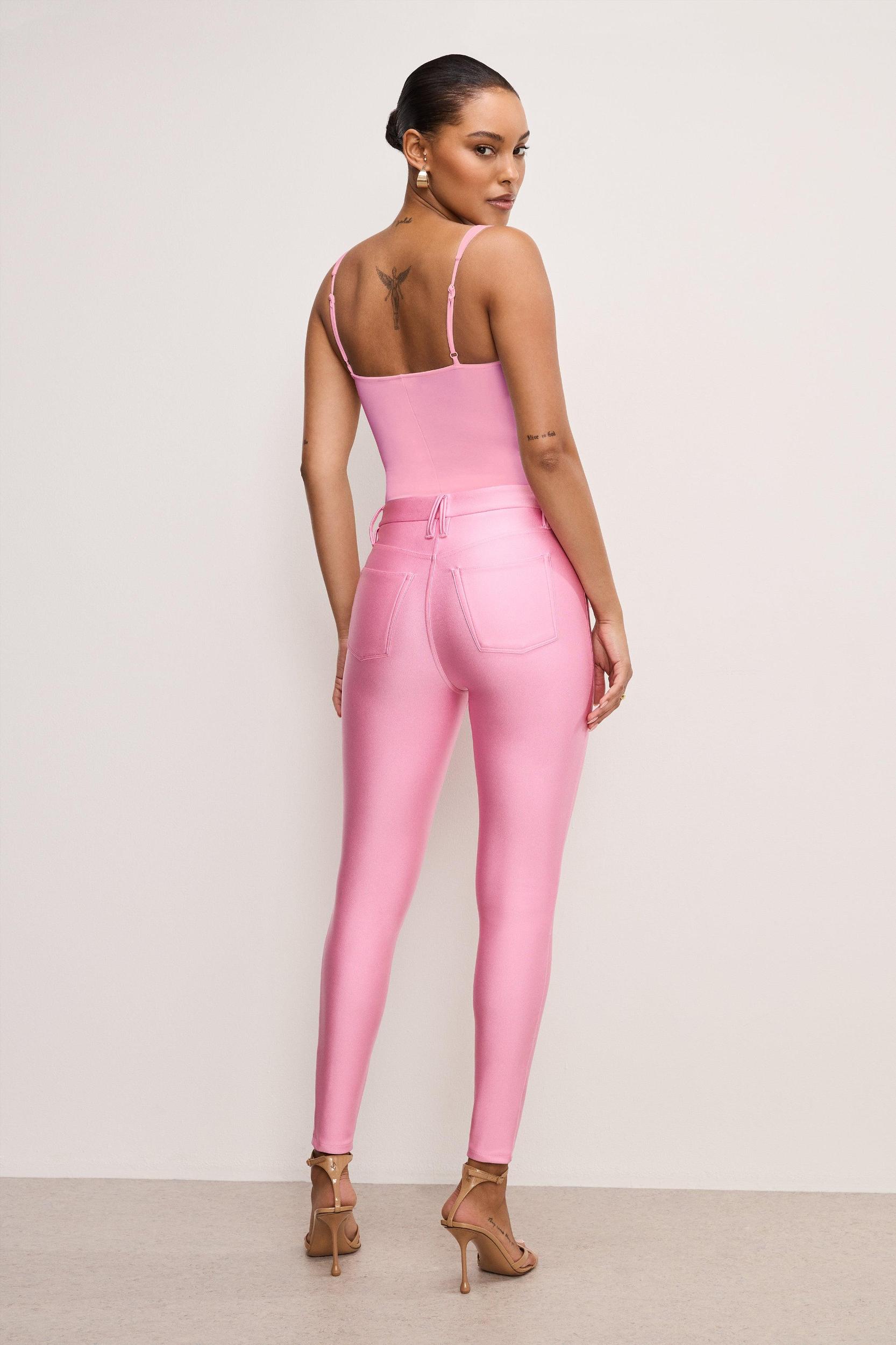 COMPRESSION SHINE GOOD WAIST LEGGINGS | CARNATION001 Product Image