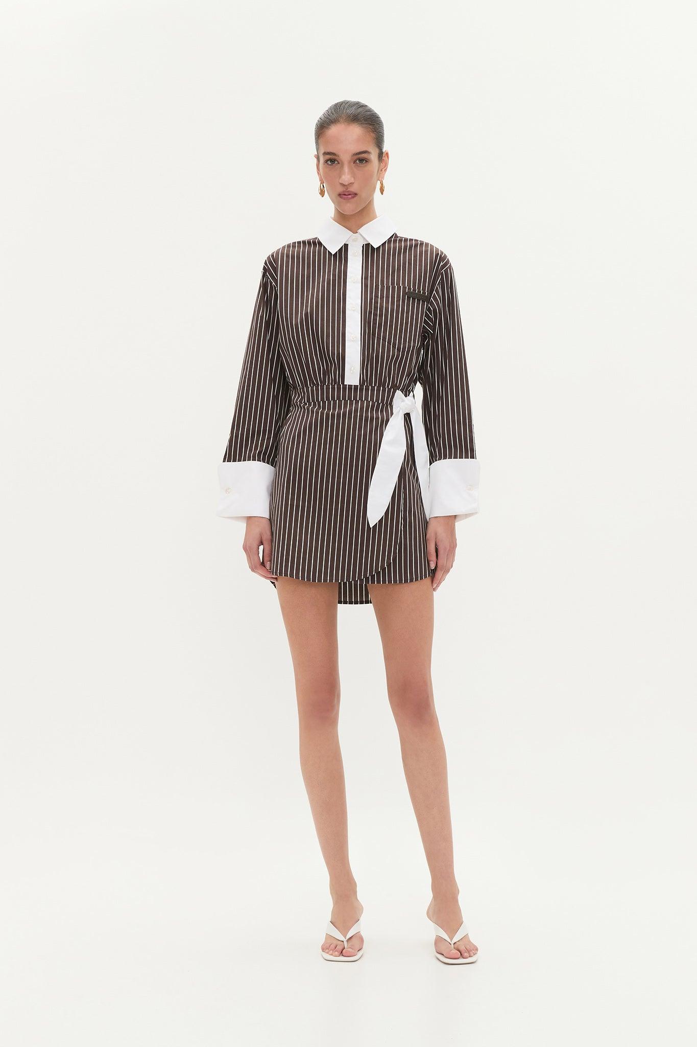 Palmer Striped Shirt Dress Product Image